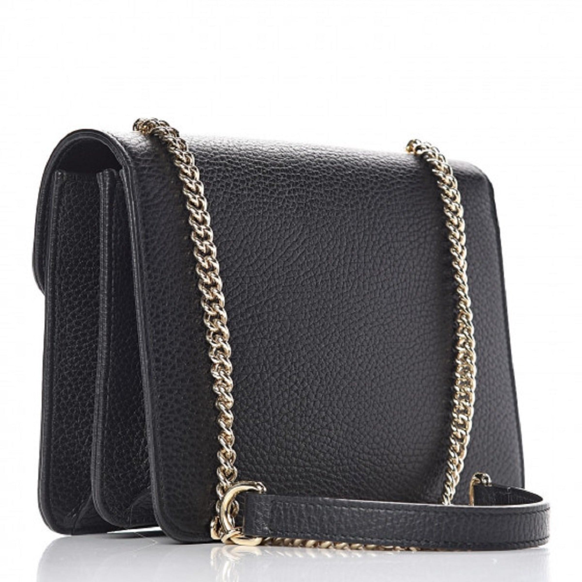 Gucci Marmont Black Icon GG Interlocking Small Cross Body Bag 510304 at_Queen_Bee_of_Beverly_Hills