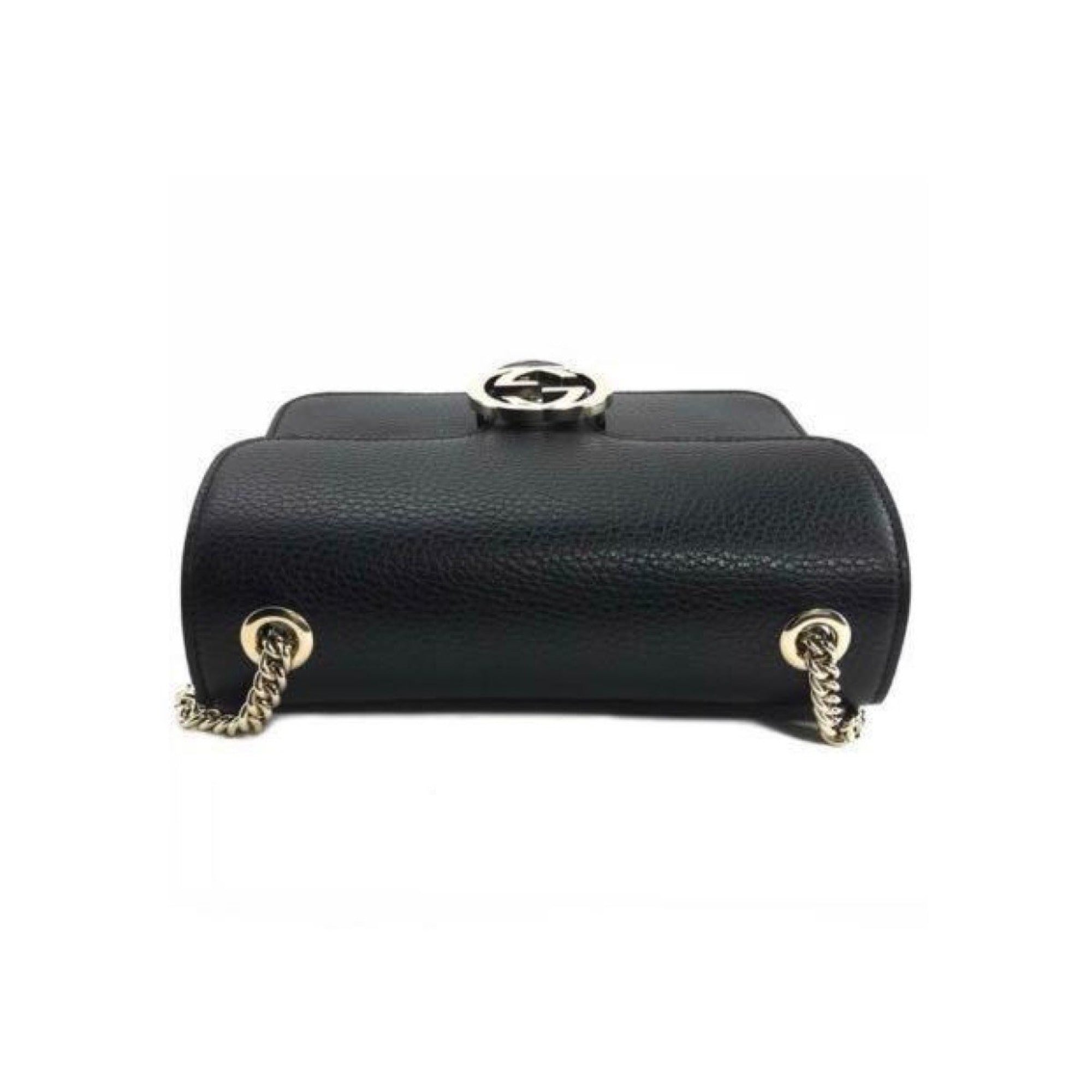 Gucci Marmont Black Icon GG Interlocking Small Cross Body Bag 510304 at_Queen_Bee_of_Beverly_Hills