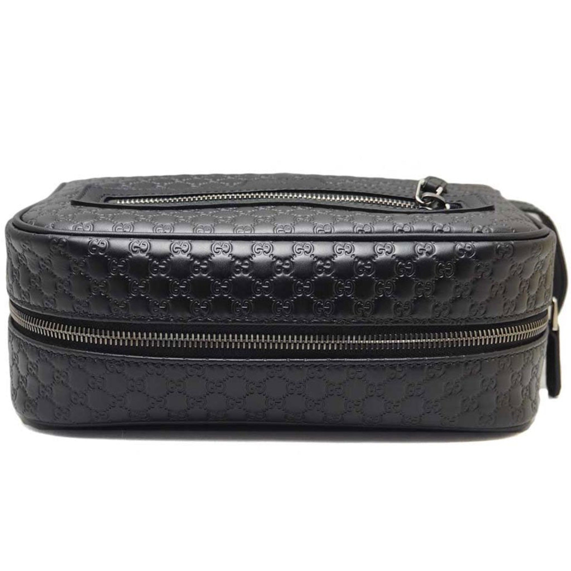 Gucci Men's Microguccissima Black Toiletry Bag Gucci Men's 419775 Leather Micro GG travel case kit at_Queen_Bee_of_Beverly_Hills