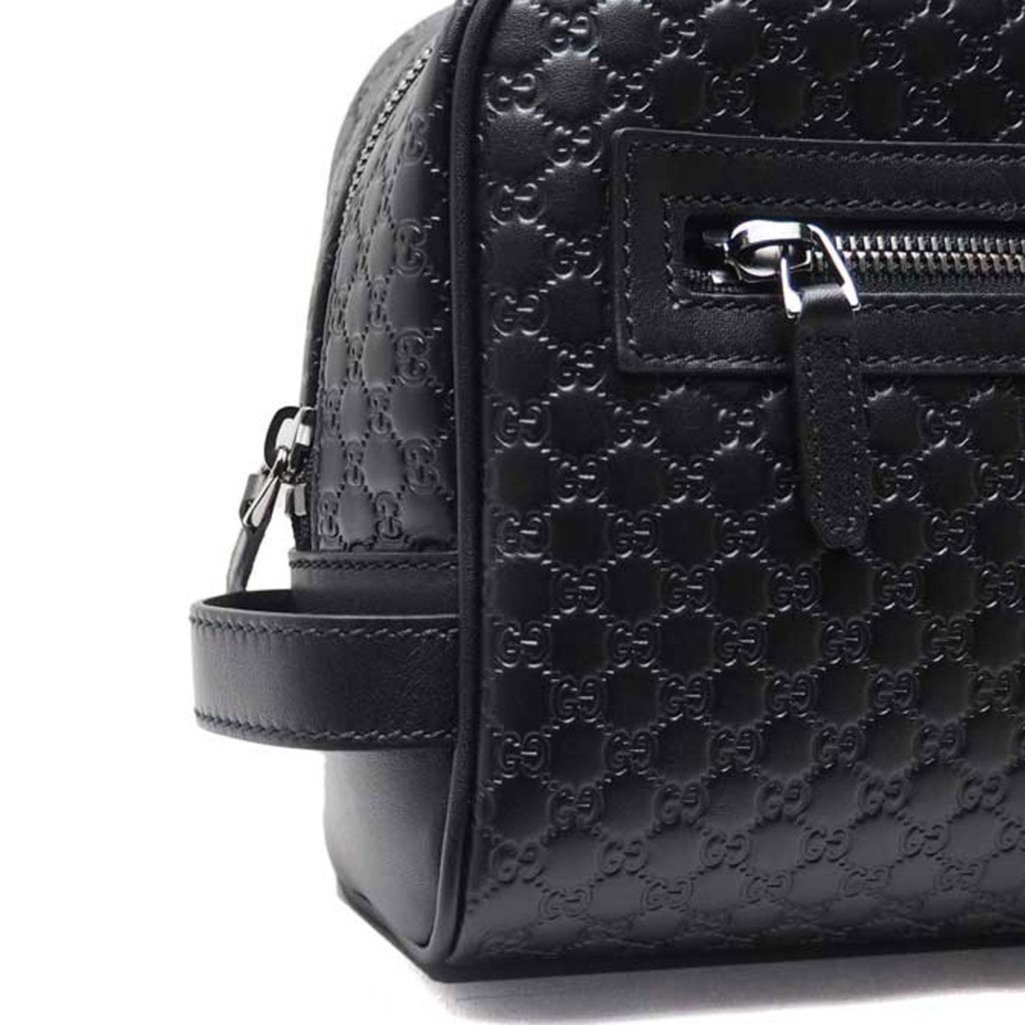 Gucci Men's Microguccissima Black Toiletry Bag Gucci Men's 419775 Leather Micro GG travel case kit at_Queen_Bee_of_Beverly_Hills