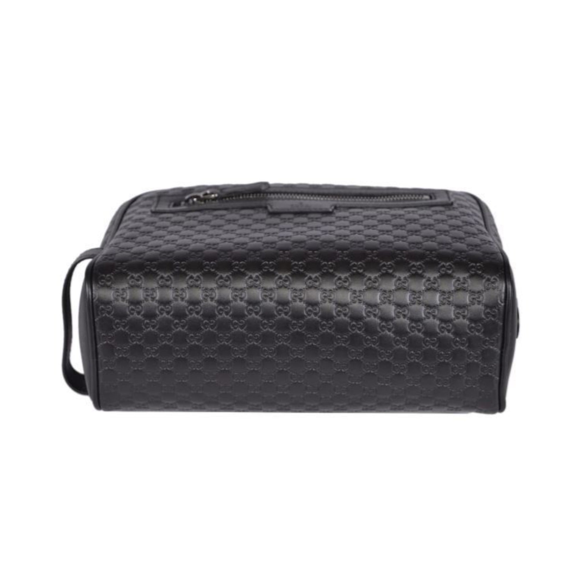 Gucci Men's Microguccissima Black Toiletry Bag Gucci Men's 419775 Leather Micro GG travel case kit at_Queen_Bee_of_Beverly_Hills