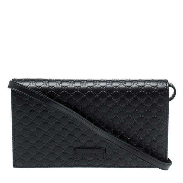 Gucci Microguccissma Black Wallet Crossbody Handbag – Queen Bee of Beverly  Hills