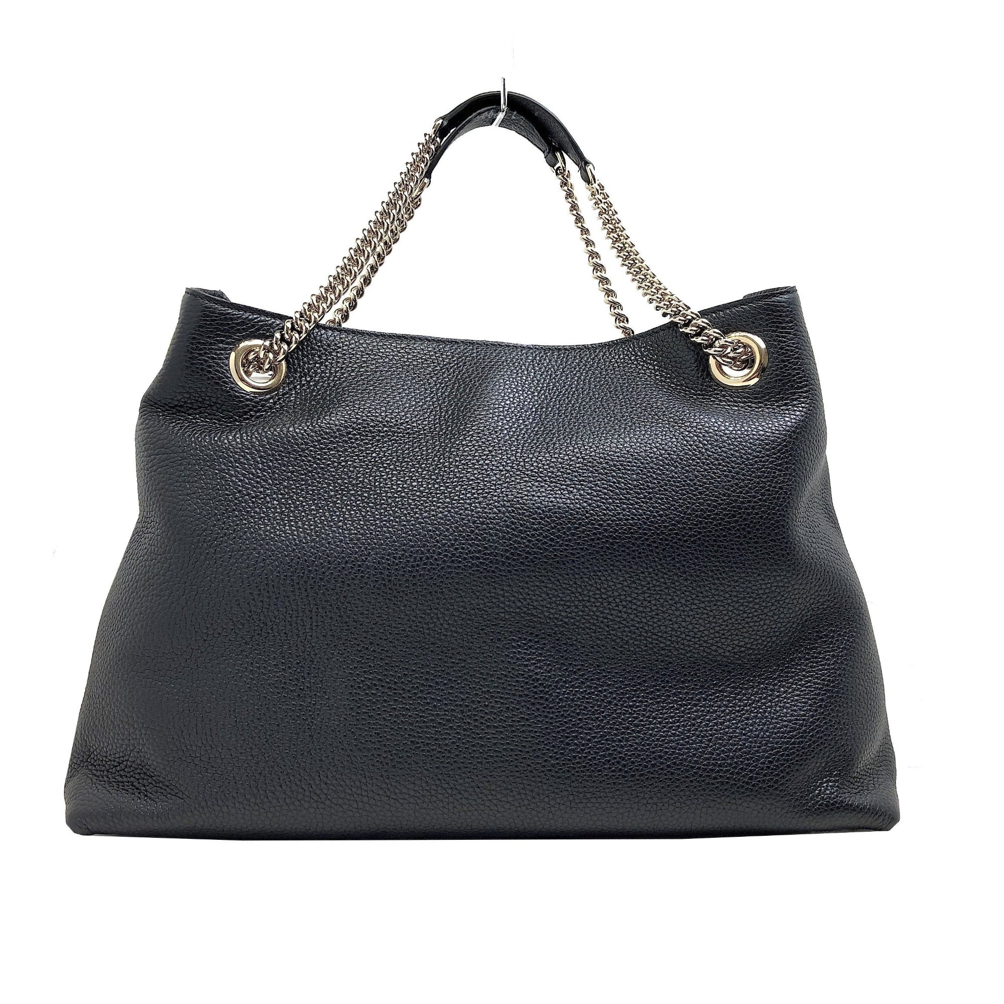 Gucci Soho Black Cellarius GG Logo Leather Chain Bag 308982 at_Queen_Bee_of_Beverly_Hills