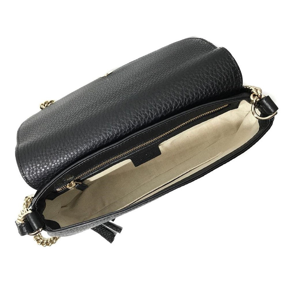 Gucci Soho Disco GG Black Tassel Chain Crossbody Bag 536224 at_Queen_Bee_of_Beverly_Hills