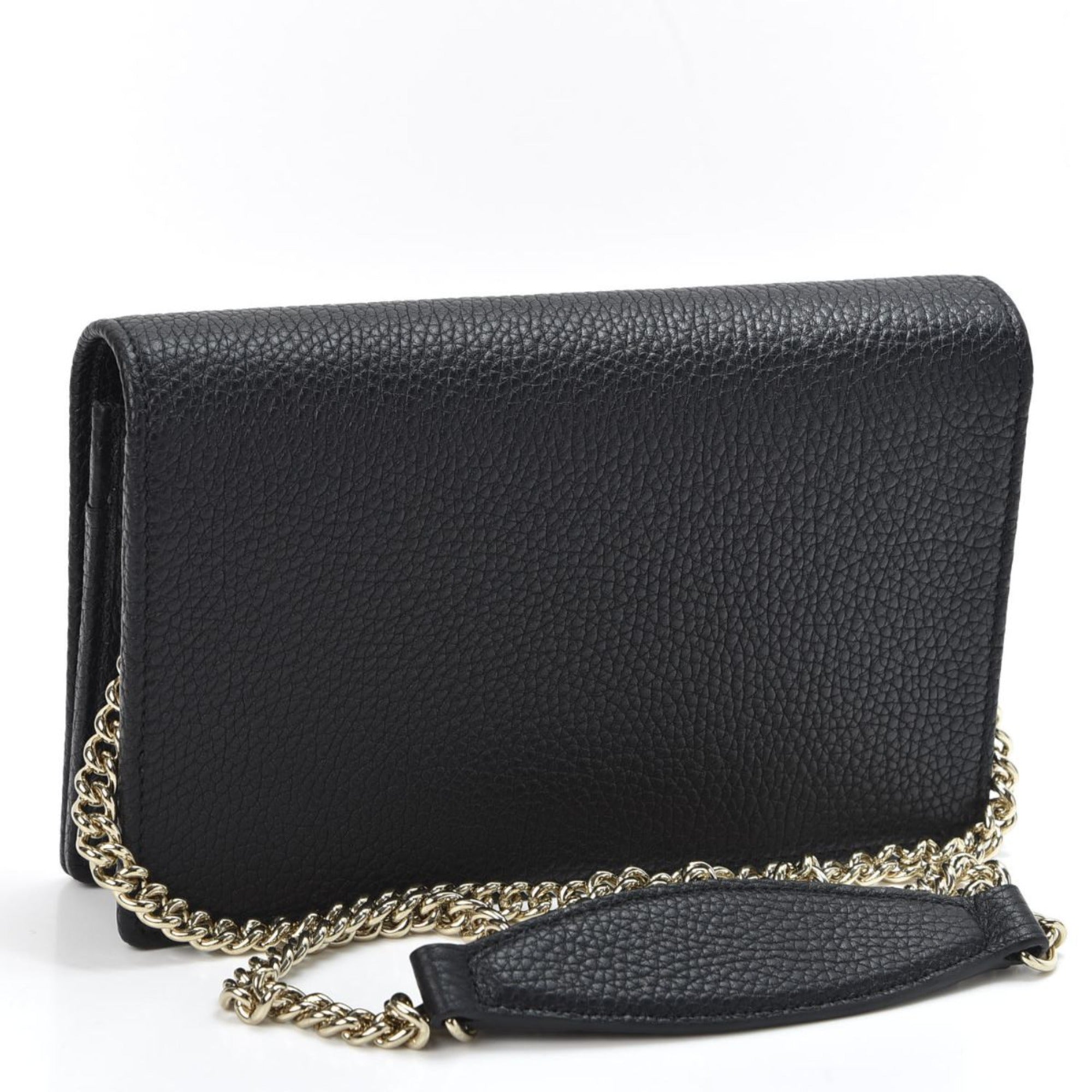 Gucci Soho Wallet on Chain Black Leather Cross Body Bag 598211 407041 at_Queen_Bee_of_Beverly_Hills