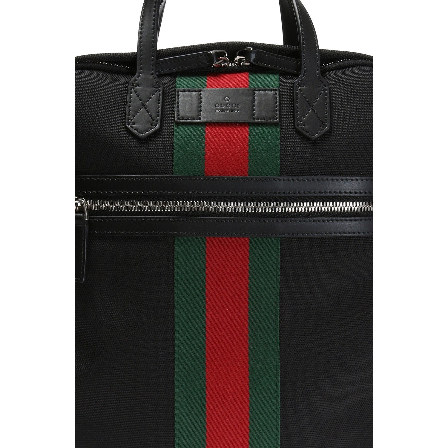 Gucci Techno Black Canvas Web Stripe Backpack 619748 at_Queen_Bee_of_Beverly_Hills