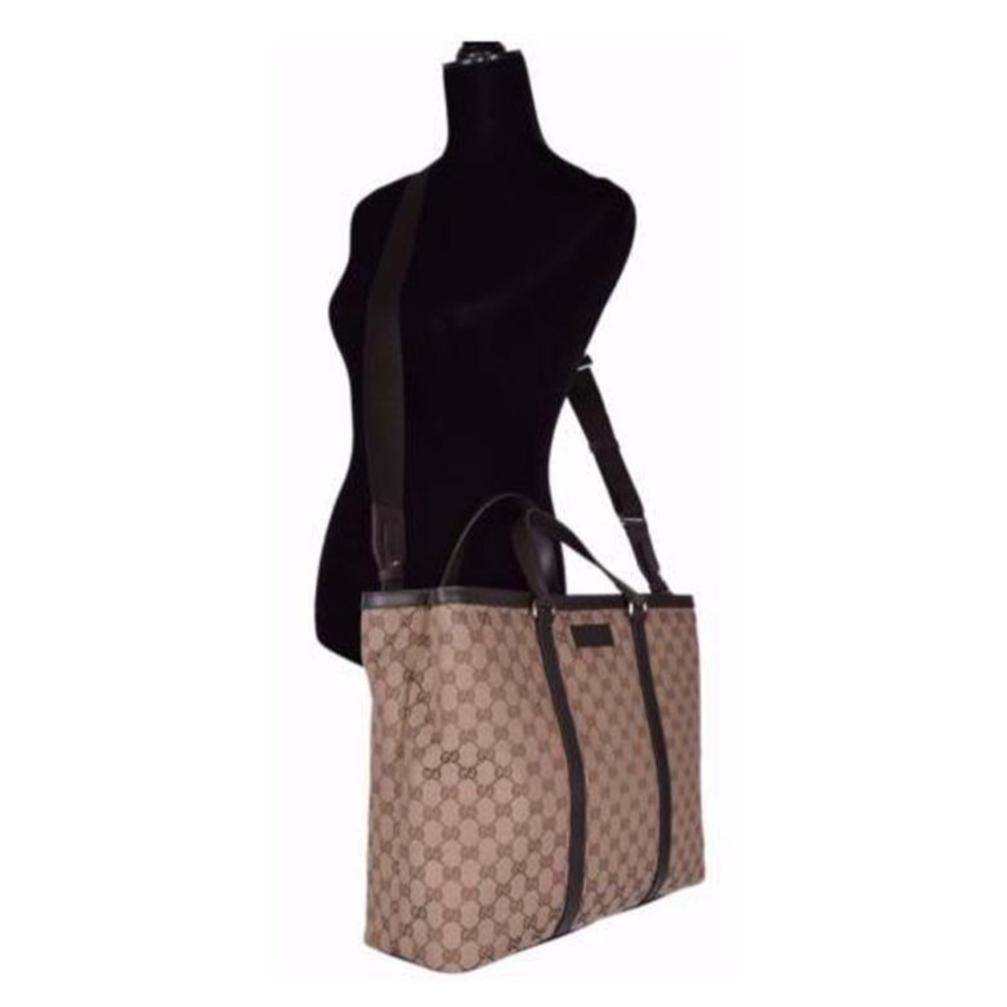Gucci Unisex Brown Original GG Shopping Tote Handbag 449169 at_Queen_Bee_of_Beverly_Hills