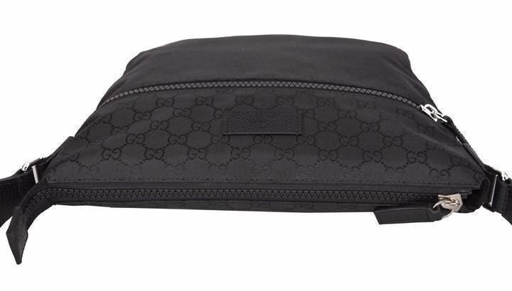 Gucci Unisex GG Guccissima Web Black Canvas Messenger Bag Crossbody 449185 at_Queen_Bee_of_Beverly_Hills