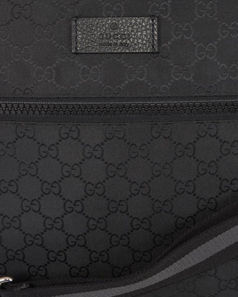 Gucci Unisex GG Guccissima Web Black Canvas Messenger Bag Crossbody 449185 at_Queen_Bee_of_Beverly_Hills