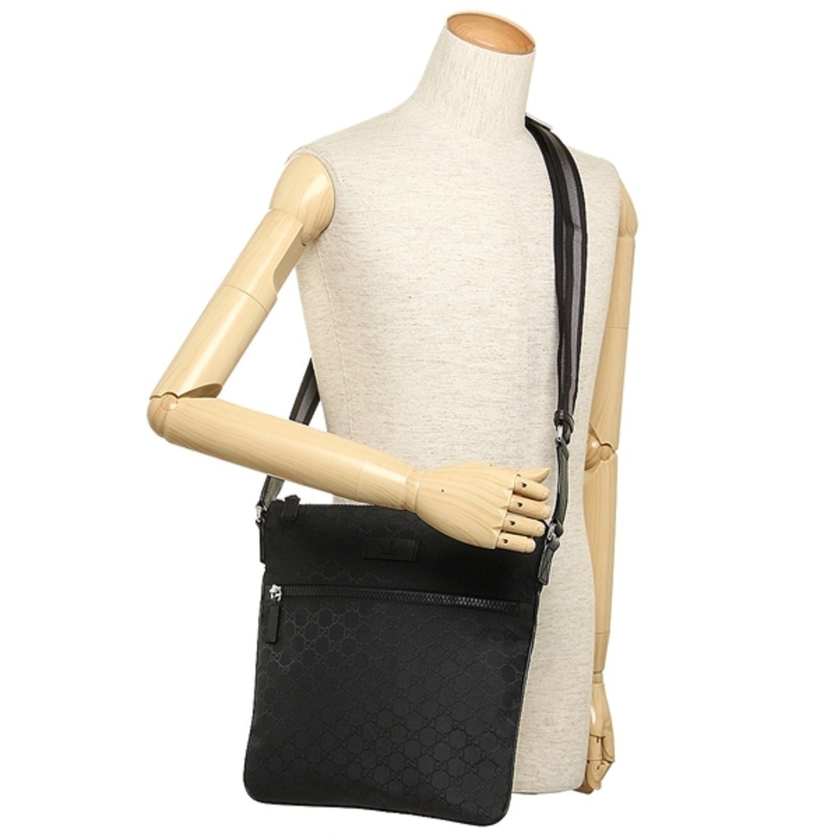 Gucci Unisex GG Guccissima Web Black Canvas Messenger Bag Crossbody 449185 at_Queen_Bee_of_Beverly_Hills