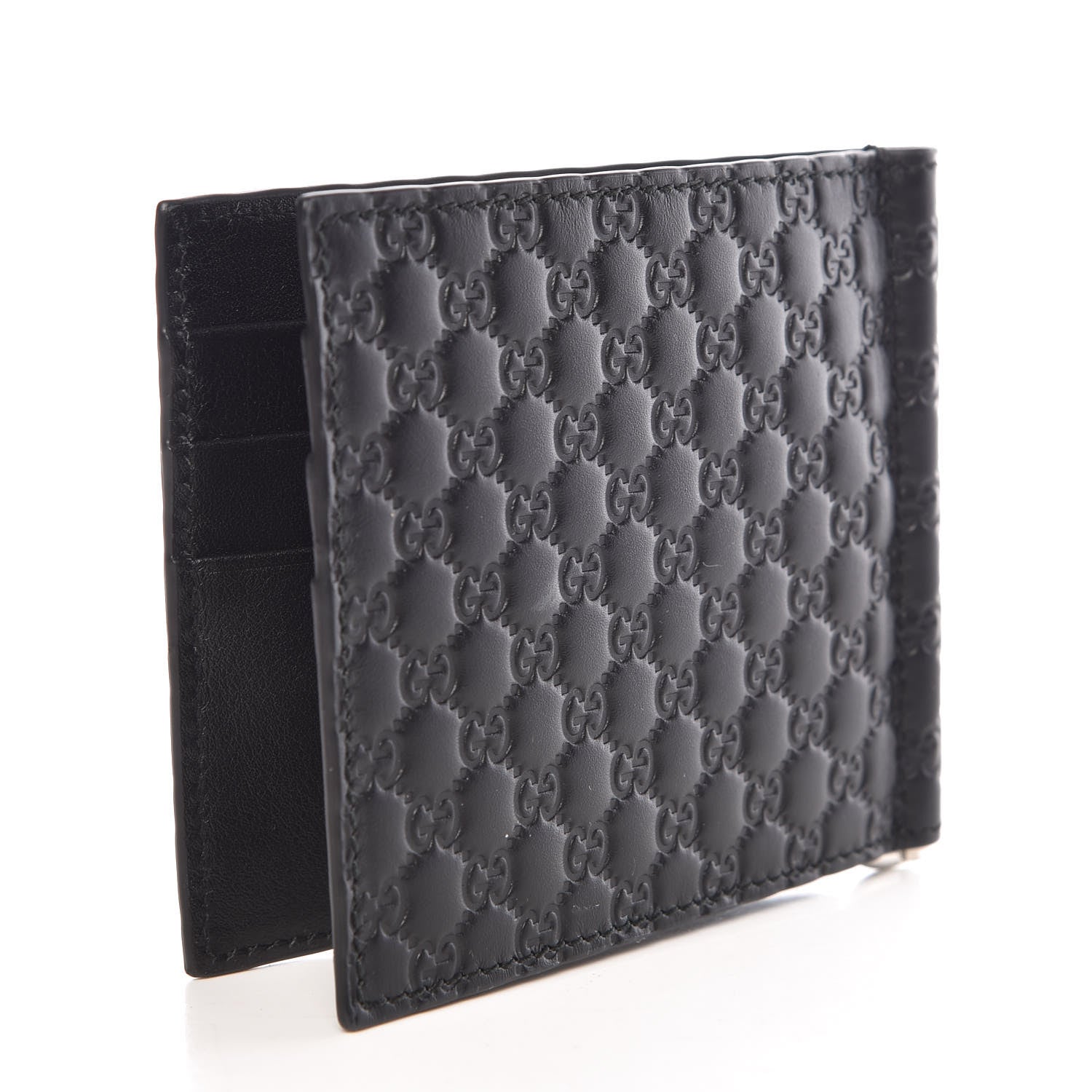 Gucci Unisex Microguccissima GG Black Money Clip Wallet 544478 at_Queen_Bee_of_Beverly_Hills