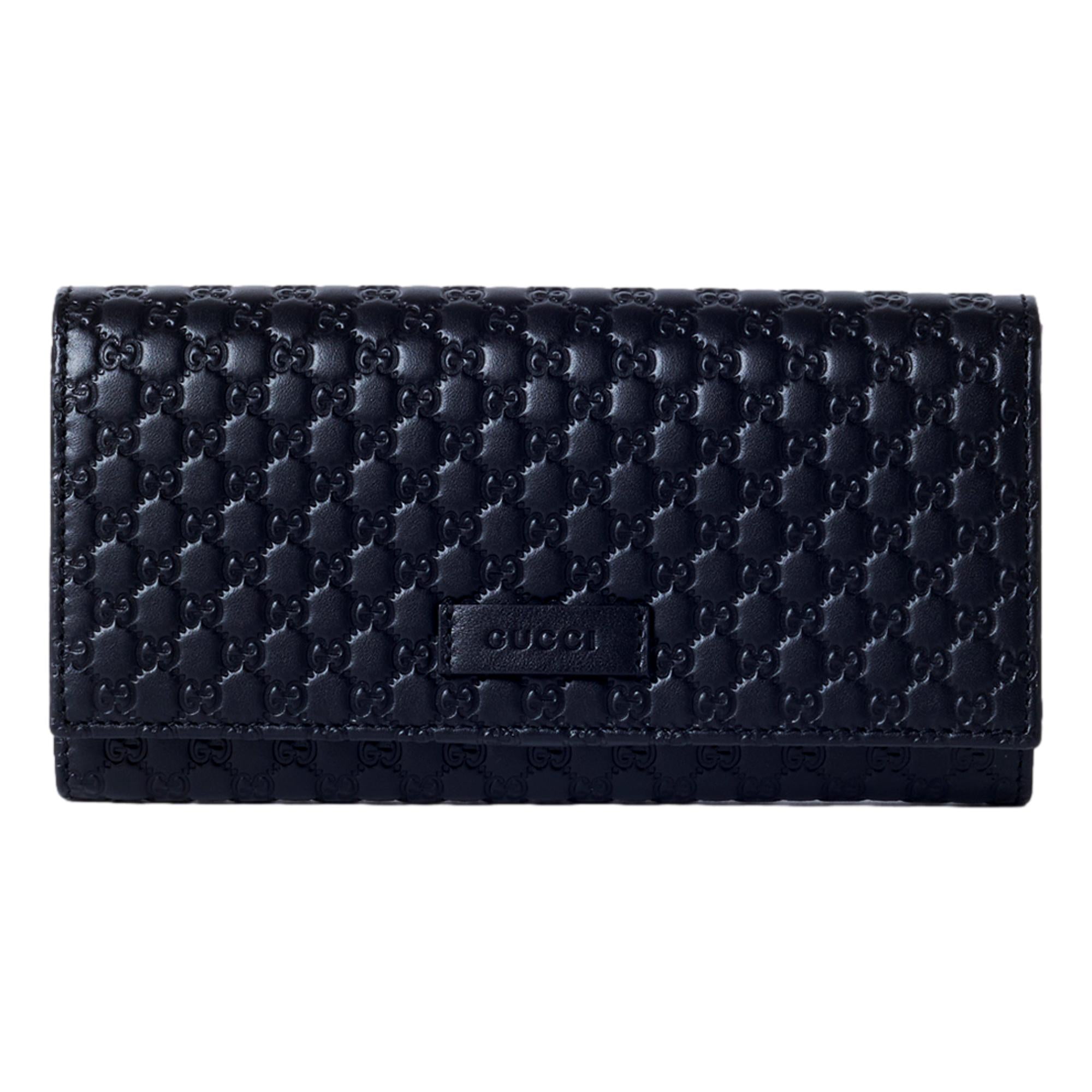Gucci Women's Black Microguccissima Continental Flap Wallet 449396 at_Queen_Bee_of_Beverly_Hills