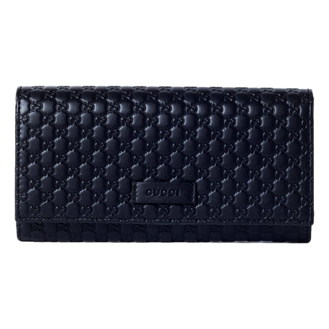 Gucci Women's Black Microguccissima Continental Flap Wallet 449396 at_Queen_Bee_of_Beverly_Hills