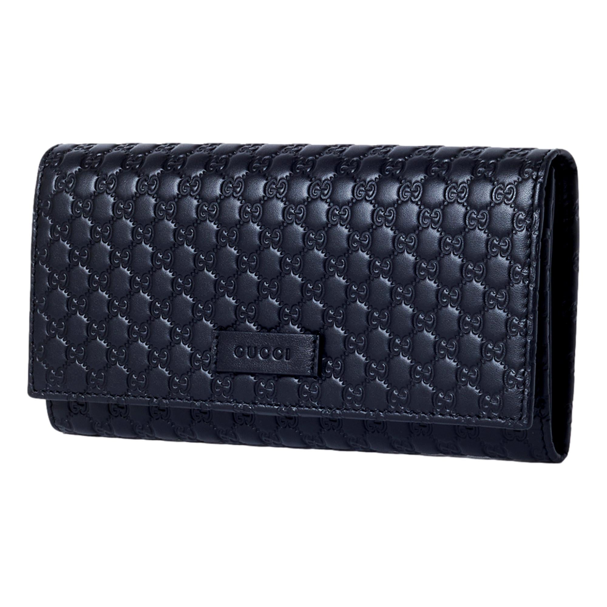 Gucci Women's Black Microguccissima Continental Flap Wallet 449396 at_Queen_Bee_of_Beverly_Hills