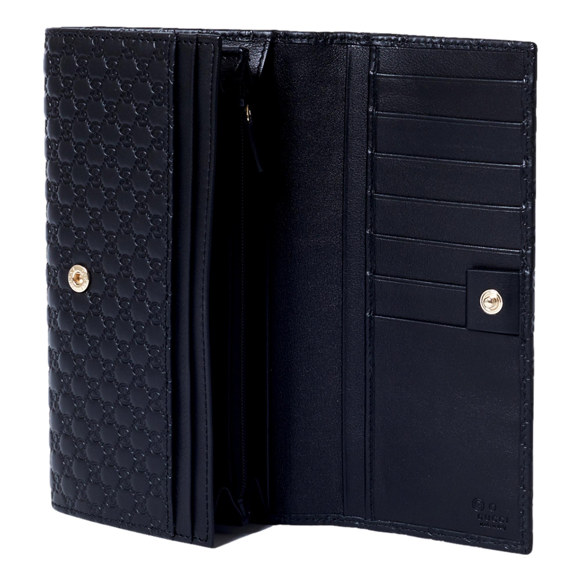 Gucci Women's Black Microguccissima Continental Flap Wallet 449396 at_Queen_Bee_of_Beverly_Hills