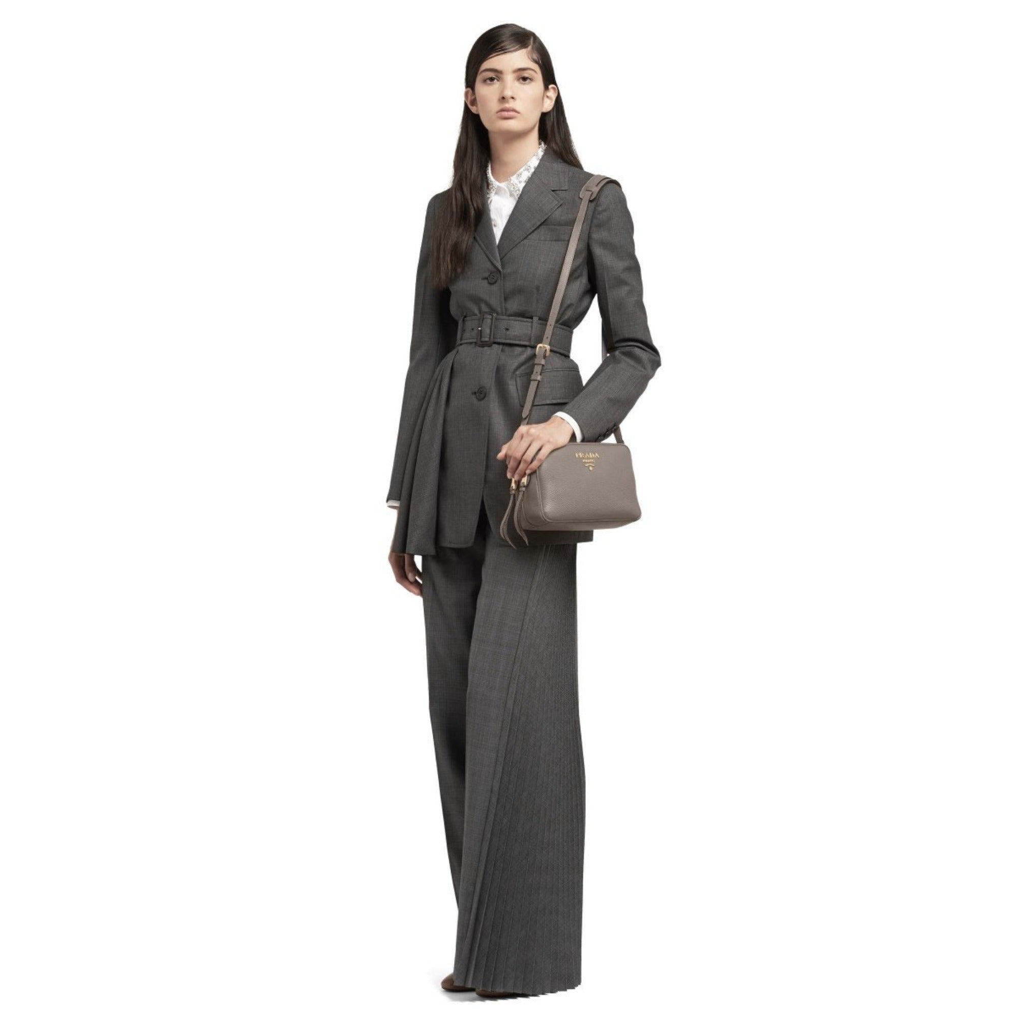 Prada Argilla Grey Vitello Phenix Leather Double Zip Crossbody Bag 1BH079 at_Queen_Bee_of_Beverly_Hills