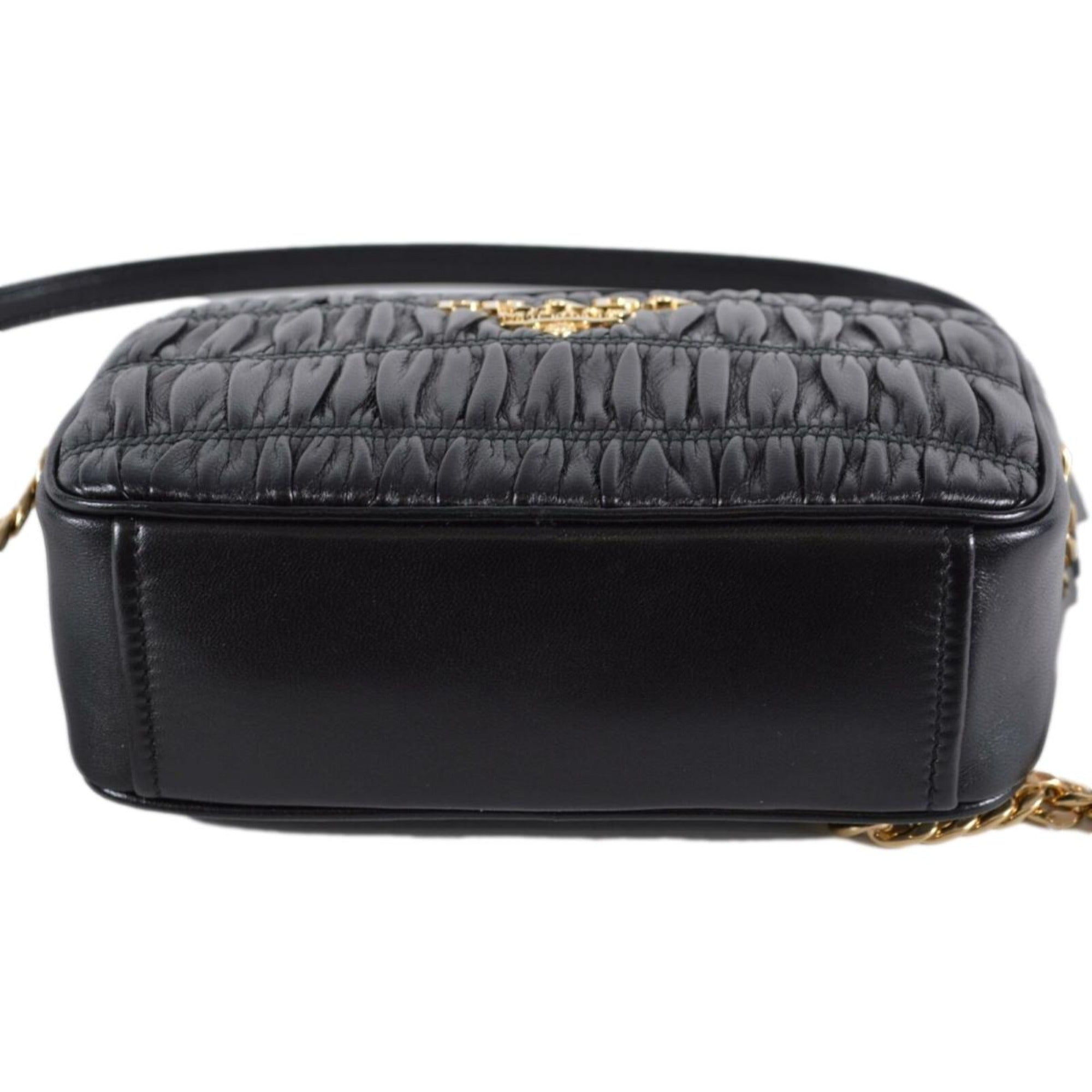 Prada Black Guafre Leather Small Crossbody Bag 1BH112 at_Queen_Bee_of_Beverly_Hills