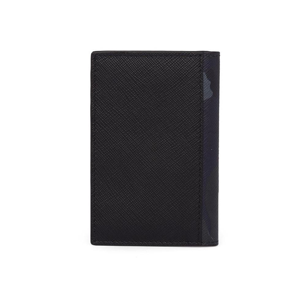 Prada Black Saffiano Leather Camouflage Print Vertical Card Holder 2MC101 at_Queen_Bee_of_Beverly_Hills