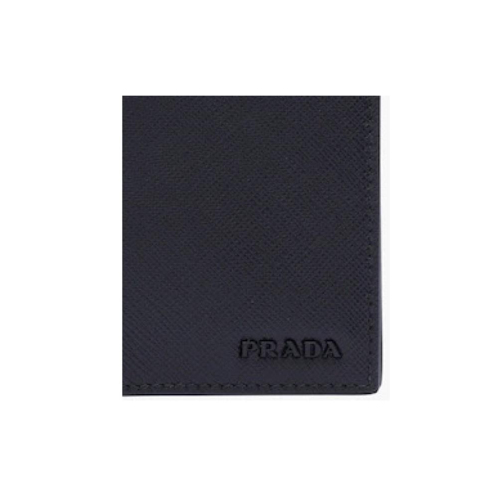 Prada Black Saffiano Leather Camouflage Print Vertical Card Holder 2MC101 at_Queen_Bee_of_Beverly_Hills