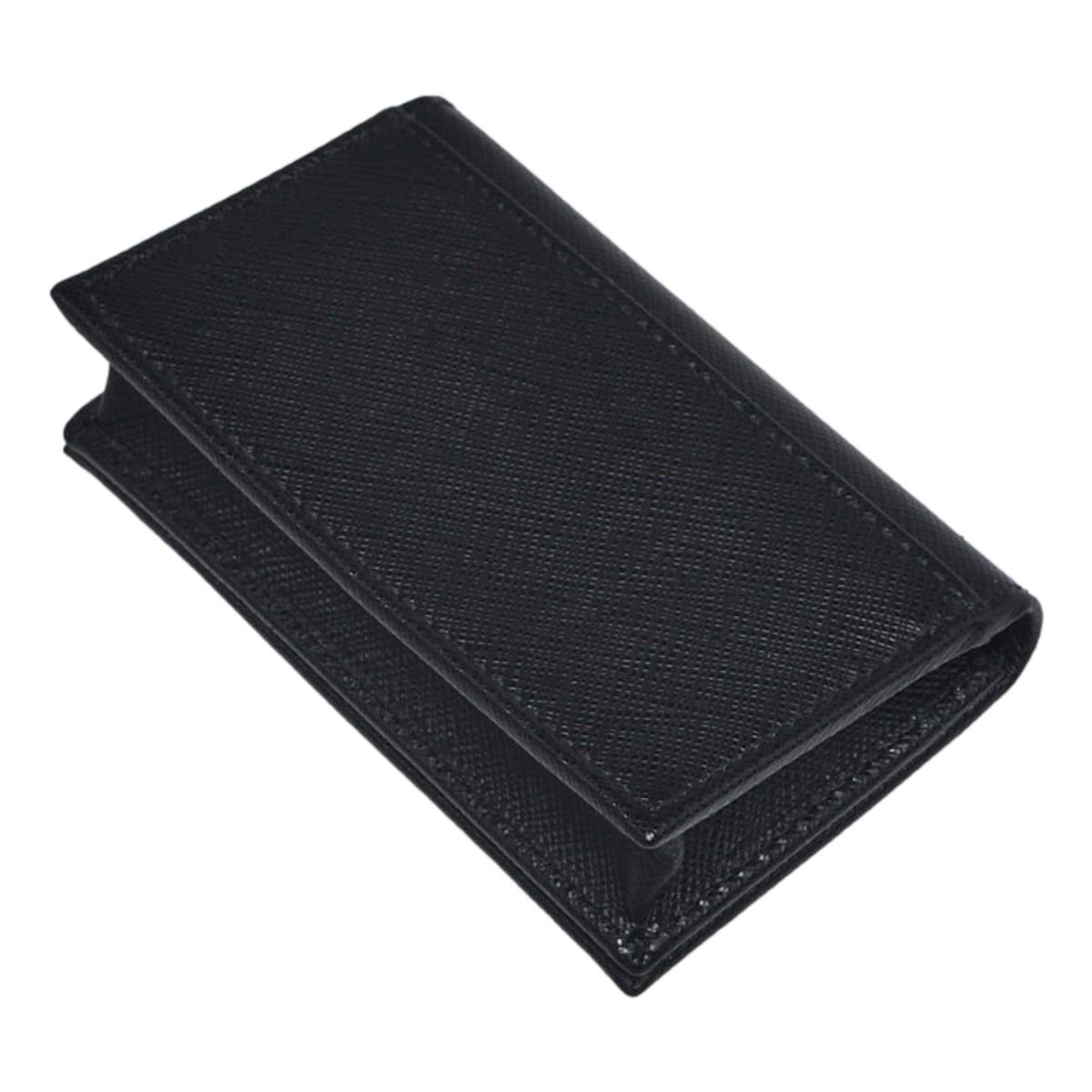 Prada Black Saffiano Leather Credit Card Case Wallet 1MC122 at_Queen_Bee_of_Beverly_Hills