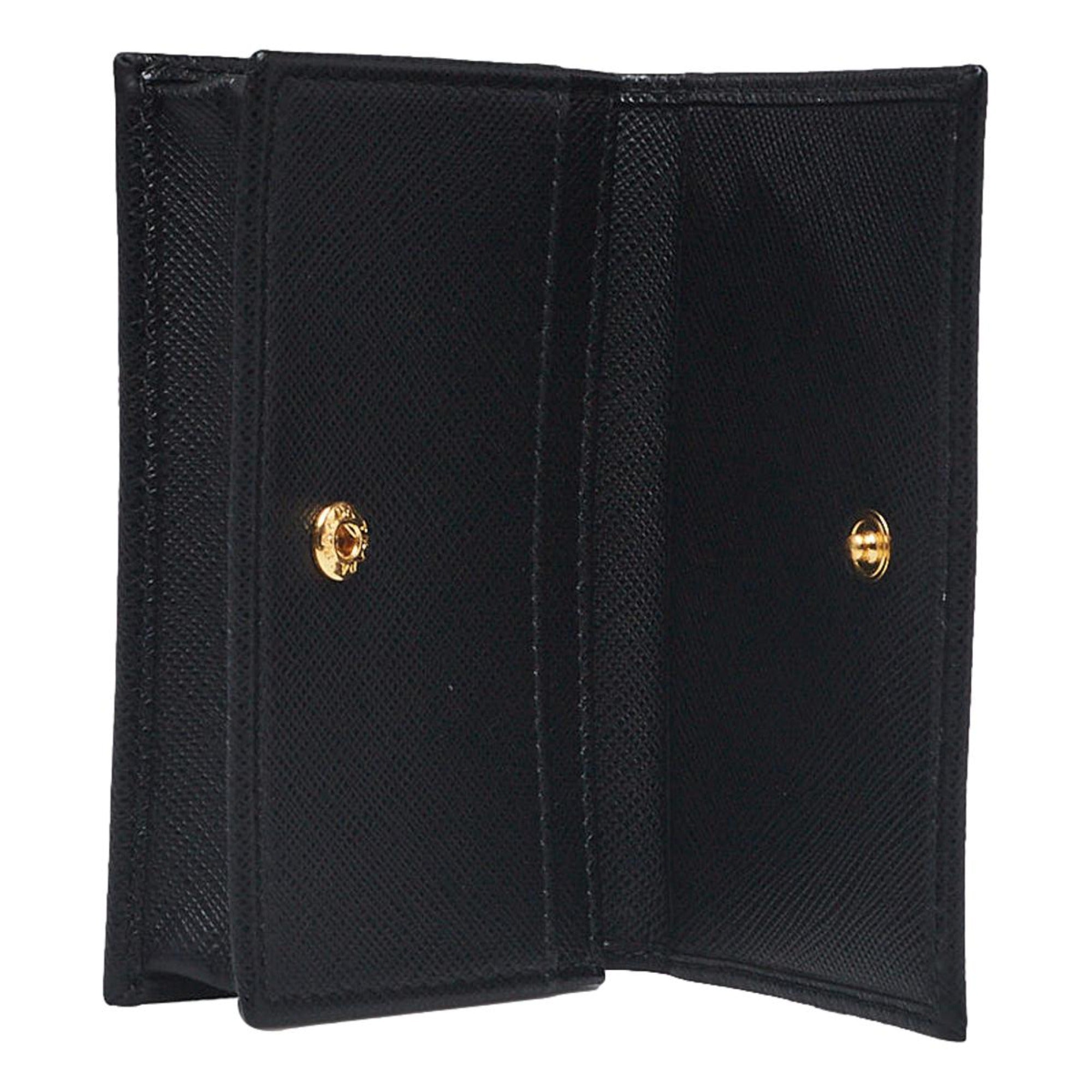 Prada Black Saffiano Leather Credit Card Case Wallet 1MC122 at_Queen_Bee_of_Beverly_Hills