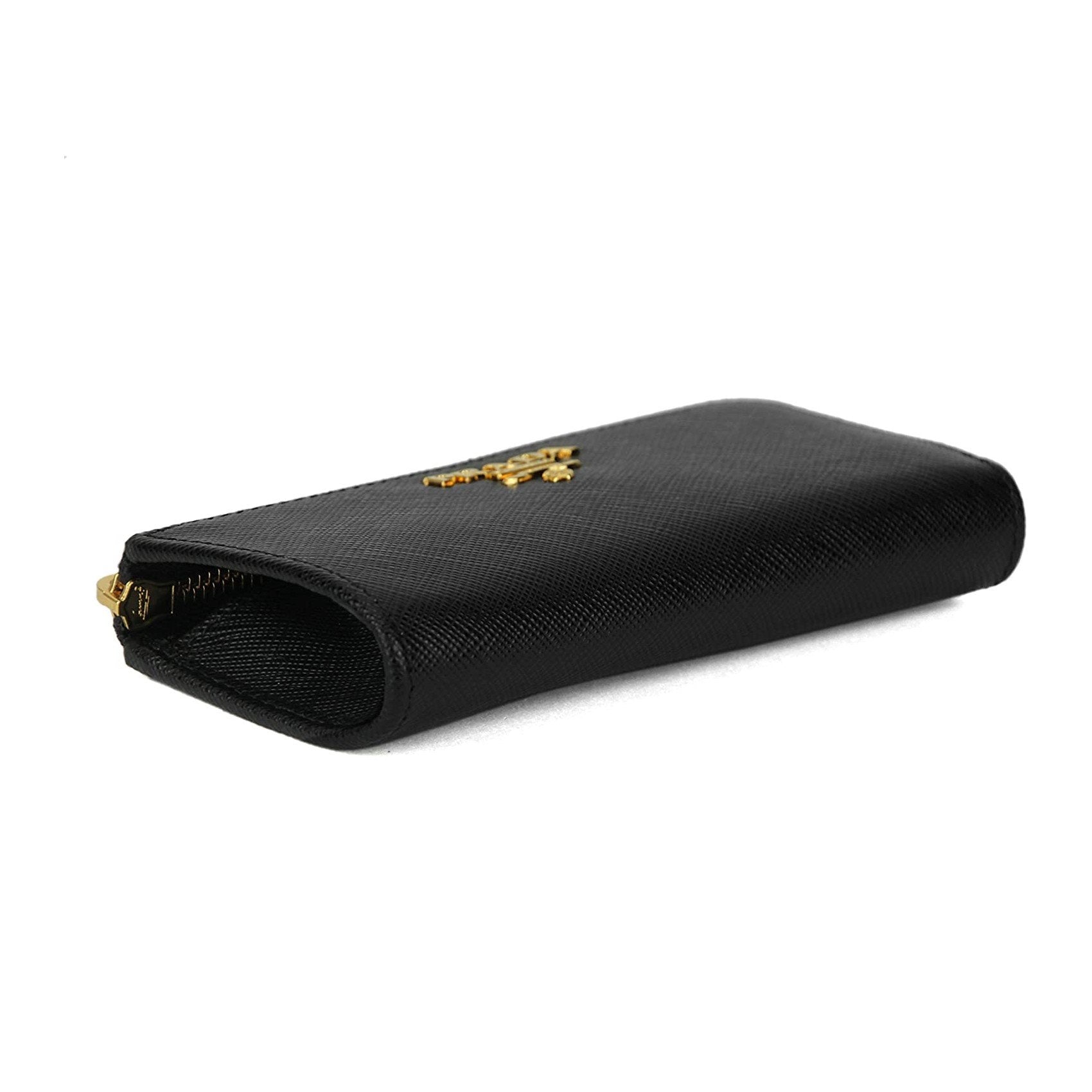 Prada Black Saffiano Leather Key Holder Pouch Wallet 1PP026 at_Queen_Bee_of_Beverly_Hills