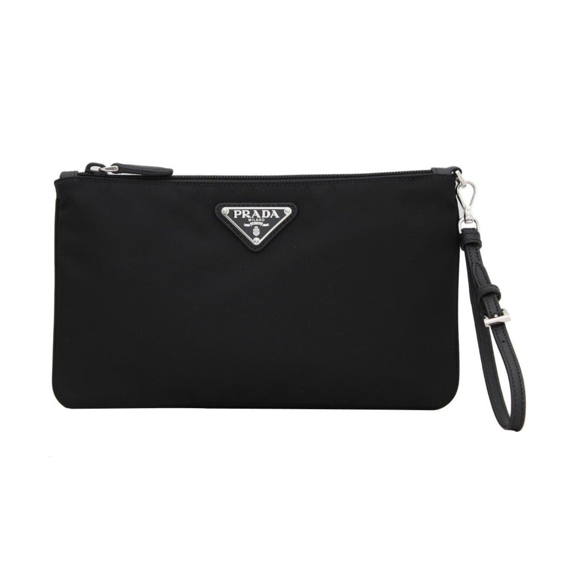 Prada Tessuto Nylon Black Wristlet Clutch | Queen Bee of Beverly Hills