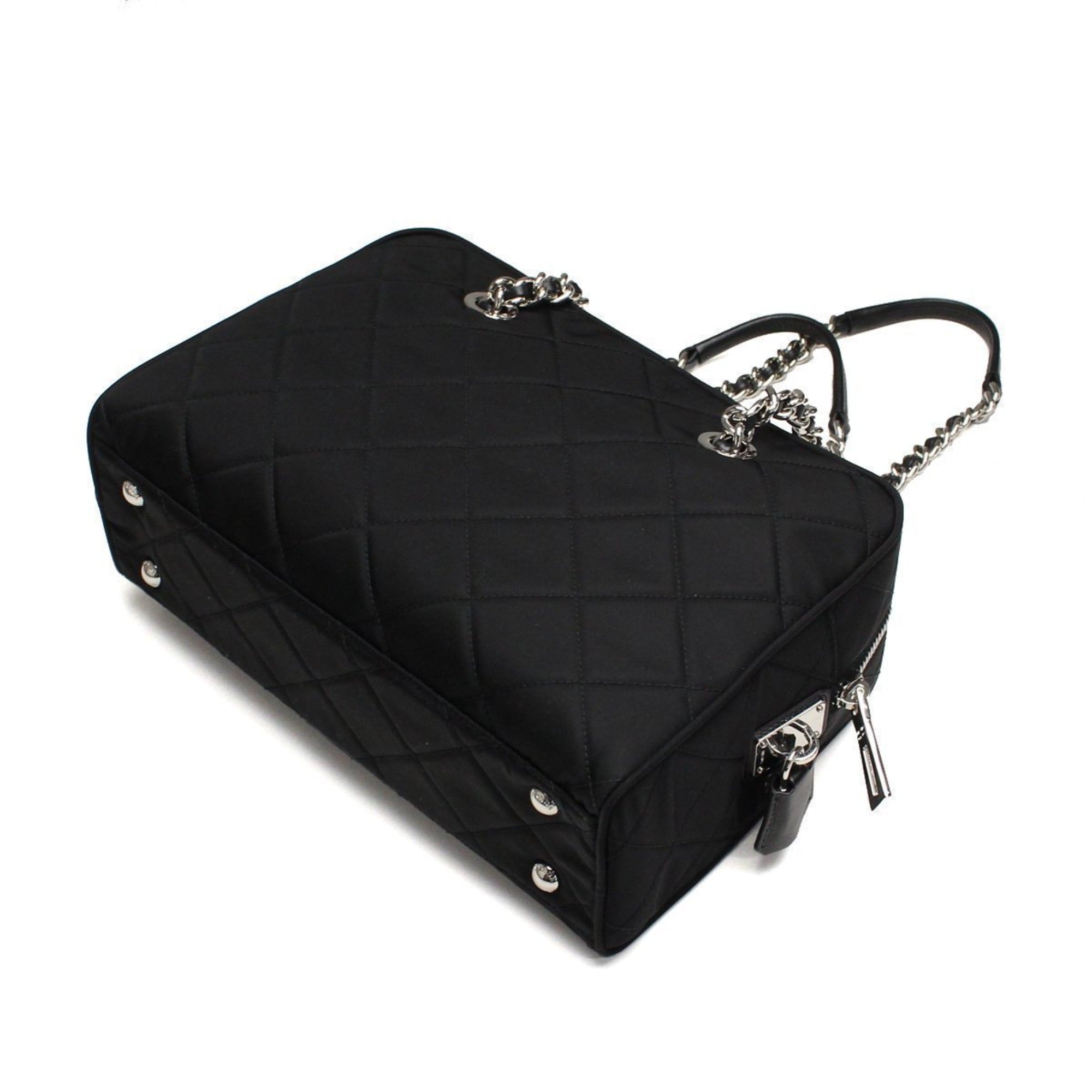 Prada Black Tessuto Nylon Quilted Shoulder Handbag 1BB903 at_Queen_Bee_of_Beverly_Hills
