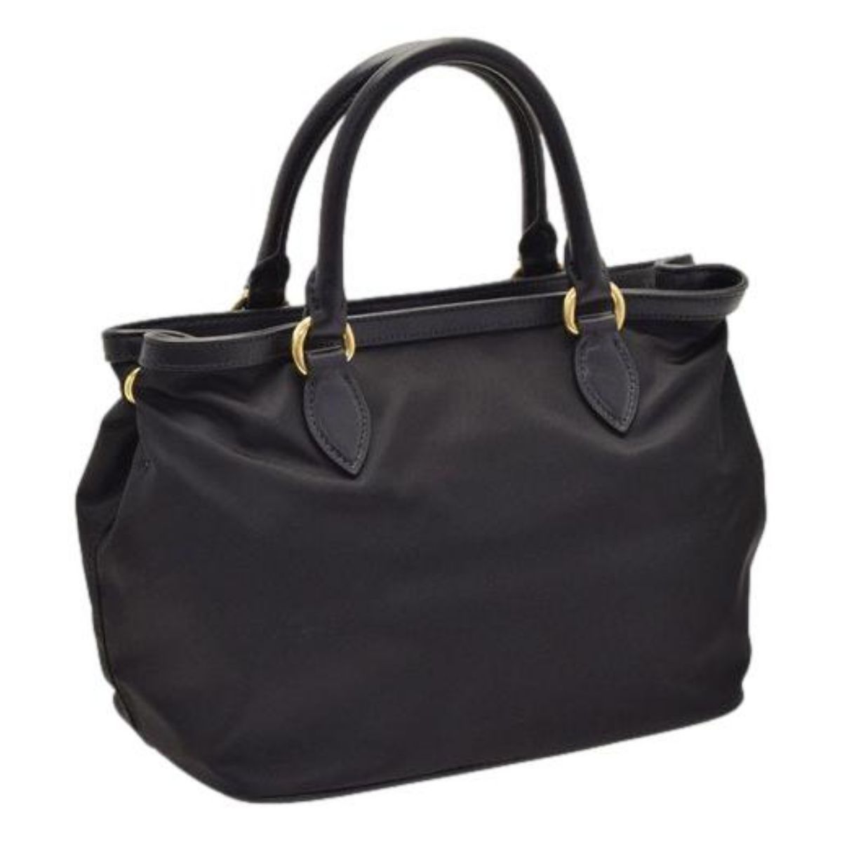 Prada Black Tessuto Nylon Saffiano Handbag Satchel 1BA172 at_Queen_Bee_of_Beverly_Hills