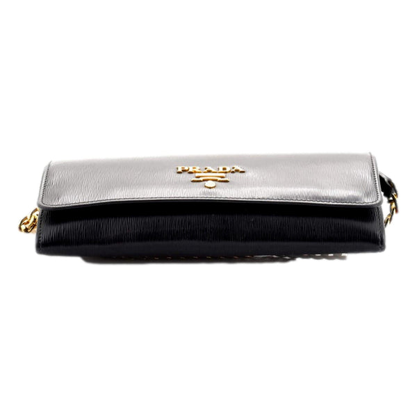 Prada Black Vitello Move Leather Chain Crossbody Wallet Prada Black Vitello Move Leather Chain Crossbody Wallet