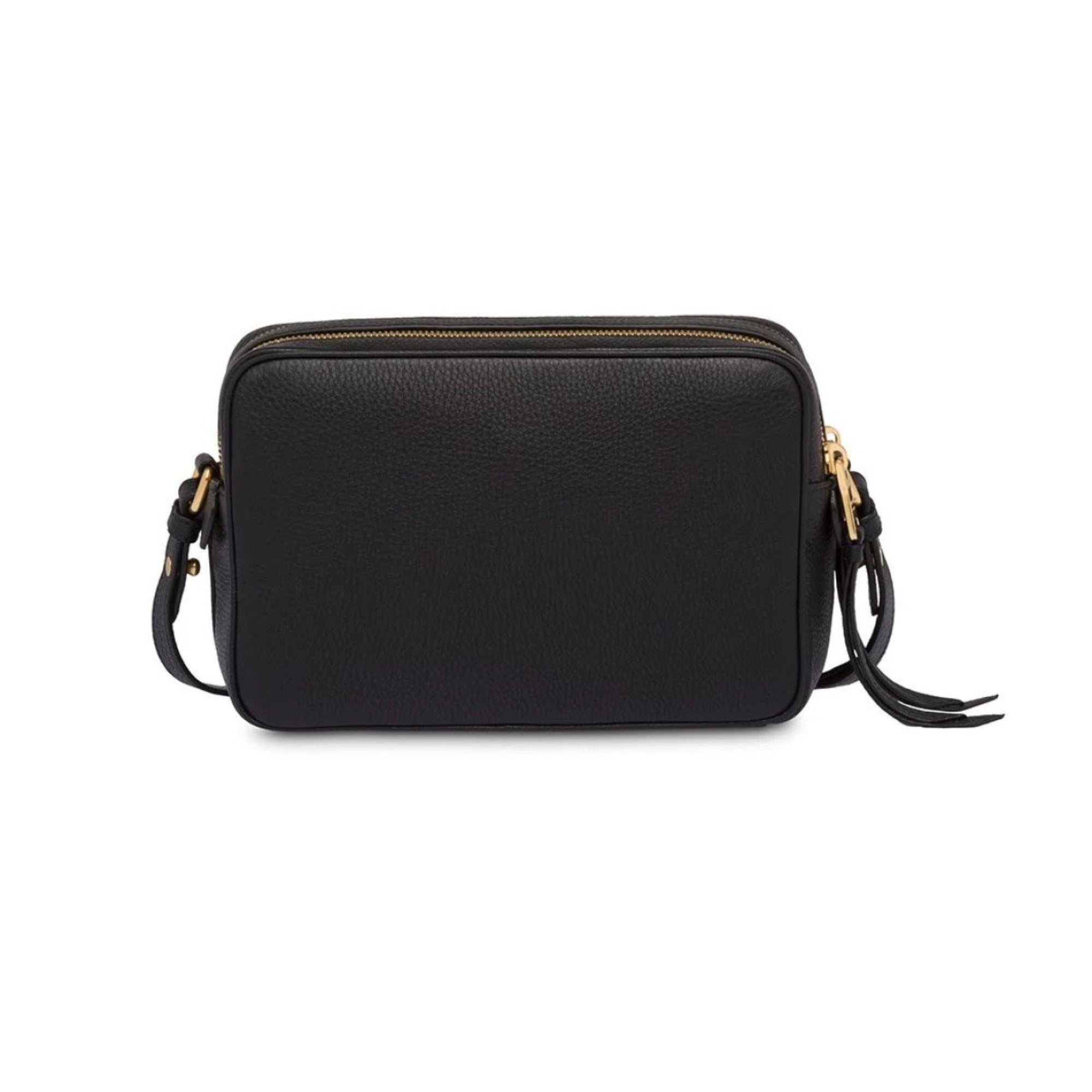 Prada Black Vitello Phenix Leather Double Zip Crossbody Bag 1BH079 at_Queen_Bee_of_Beverly_Hills