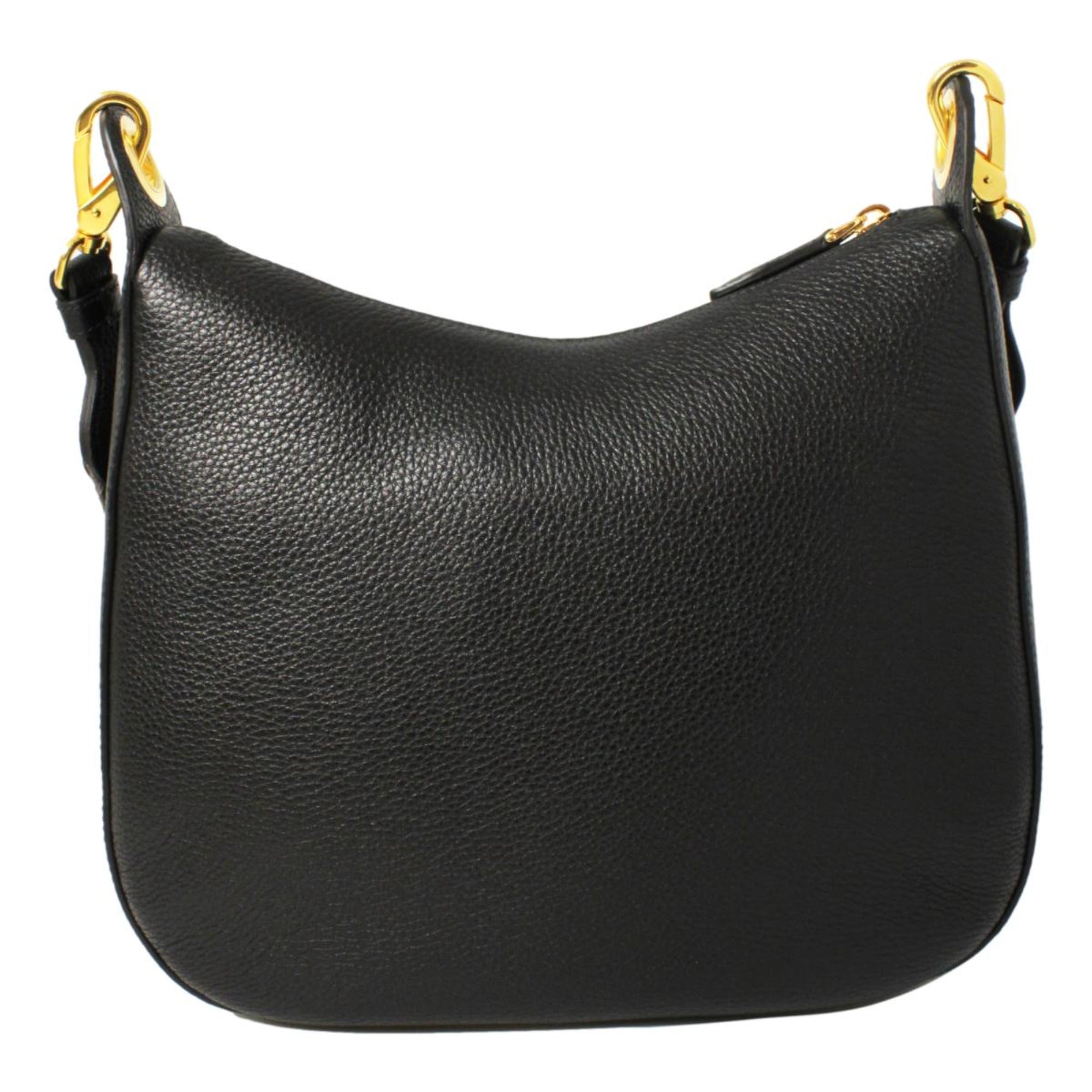 Prada Black Vitello Phenix Leather Web Stripe Strap Crossbody 1BC166 at_Queen_Bee_of_Beverly_Hills