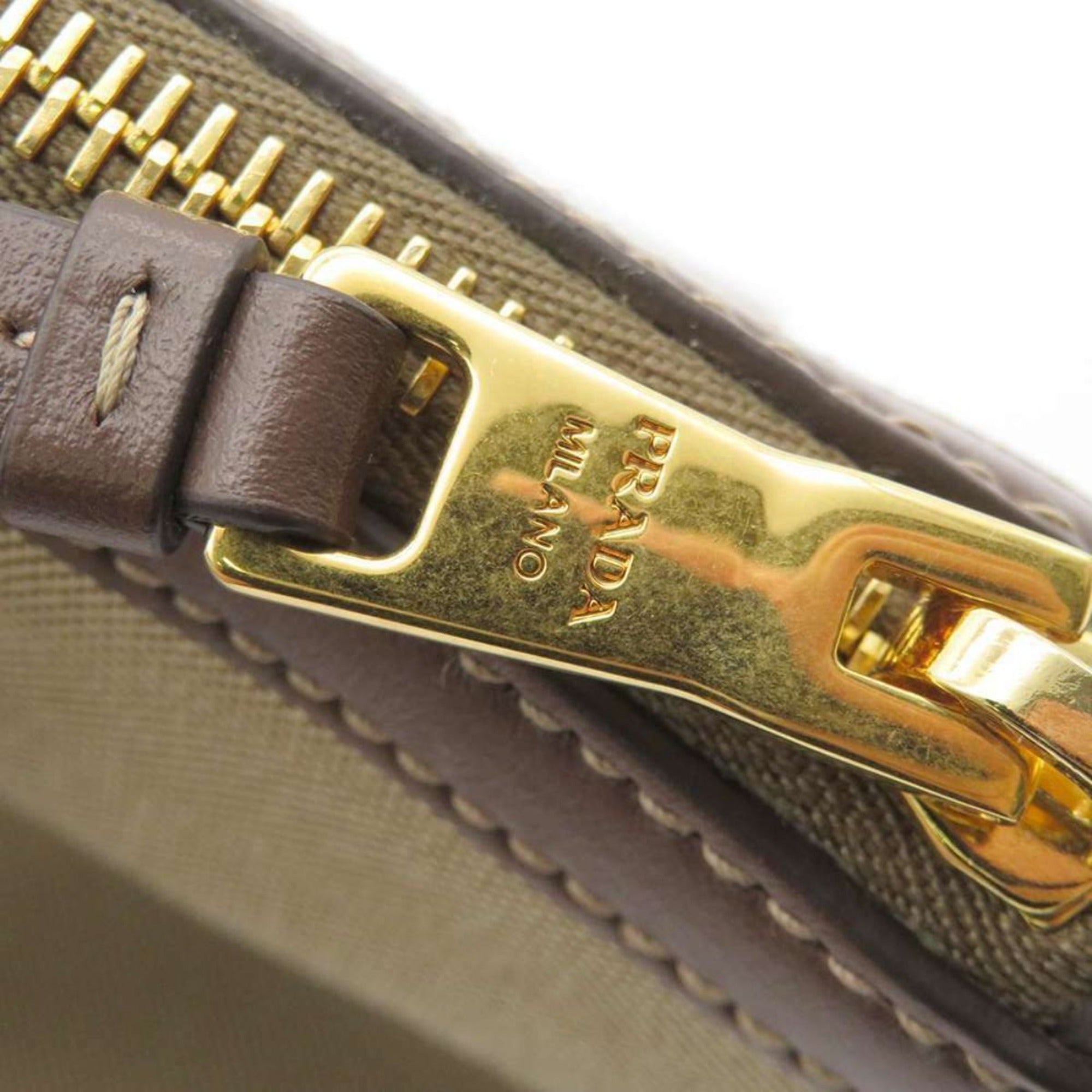Prada Canvas Jacquard Logo Brown Leather Trim Small Satchel 1BA111 at_Queen_Bee_of_Beverly_Hills