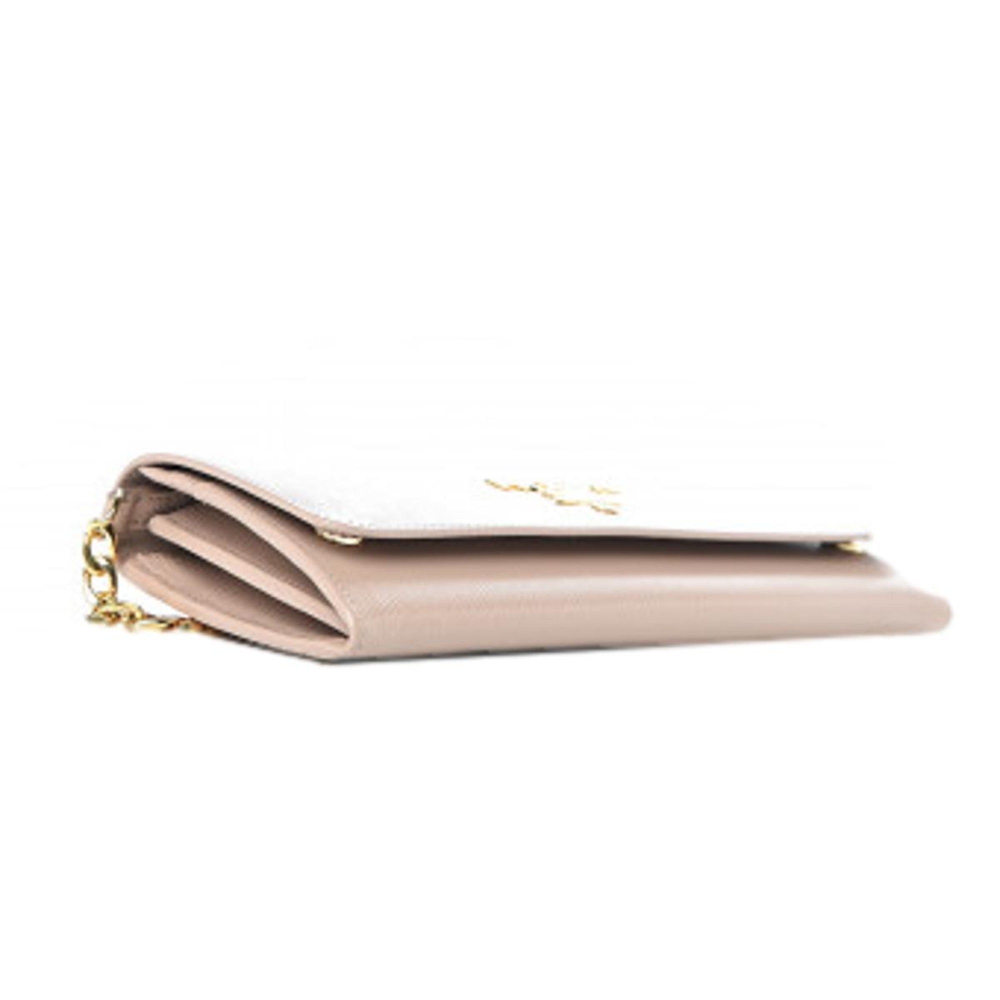 Prada Cipria Beige Vitello Move Leather Chain Wallet Crossbody 1MT290 at_Queen_Bee_of_Beverly_Hills