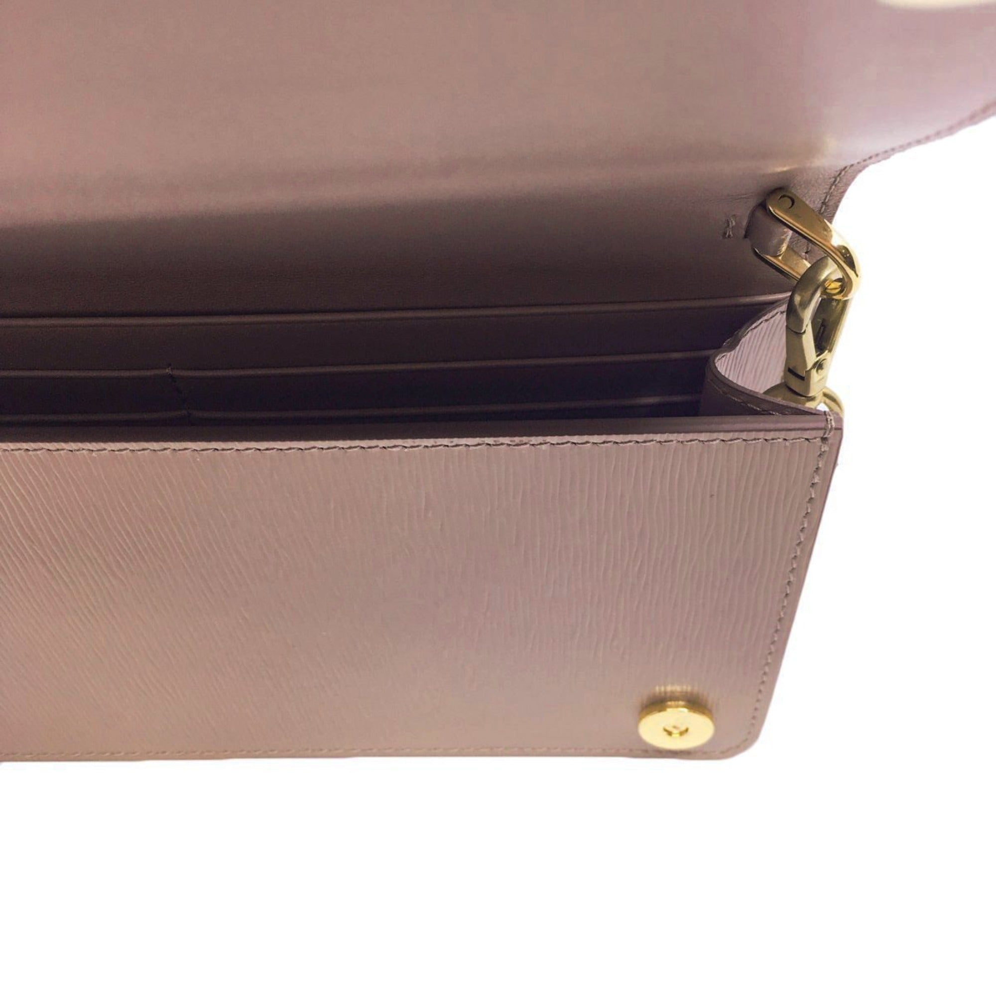 Prada Cipria Beige Vitello Move Leather Chain Wallet Crossbody Bag 1BP021 at_Queen_Bee_of_Beverly_Hills