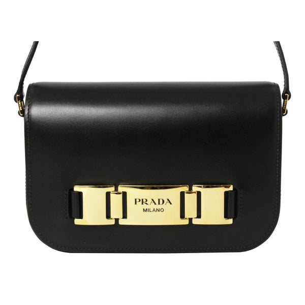 Black Prada Saffiano and City Calf Chain Crossbody Bag – Designer Revival