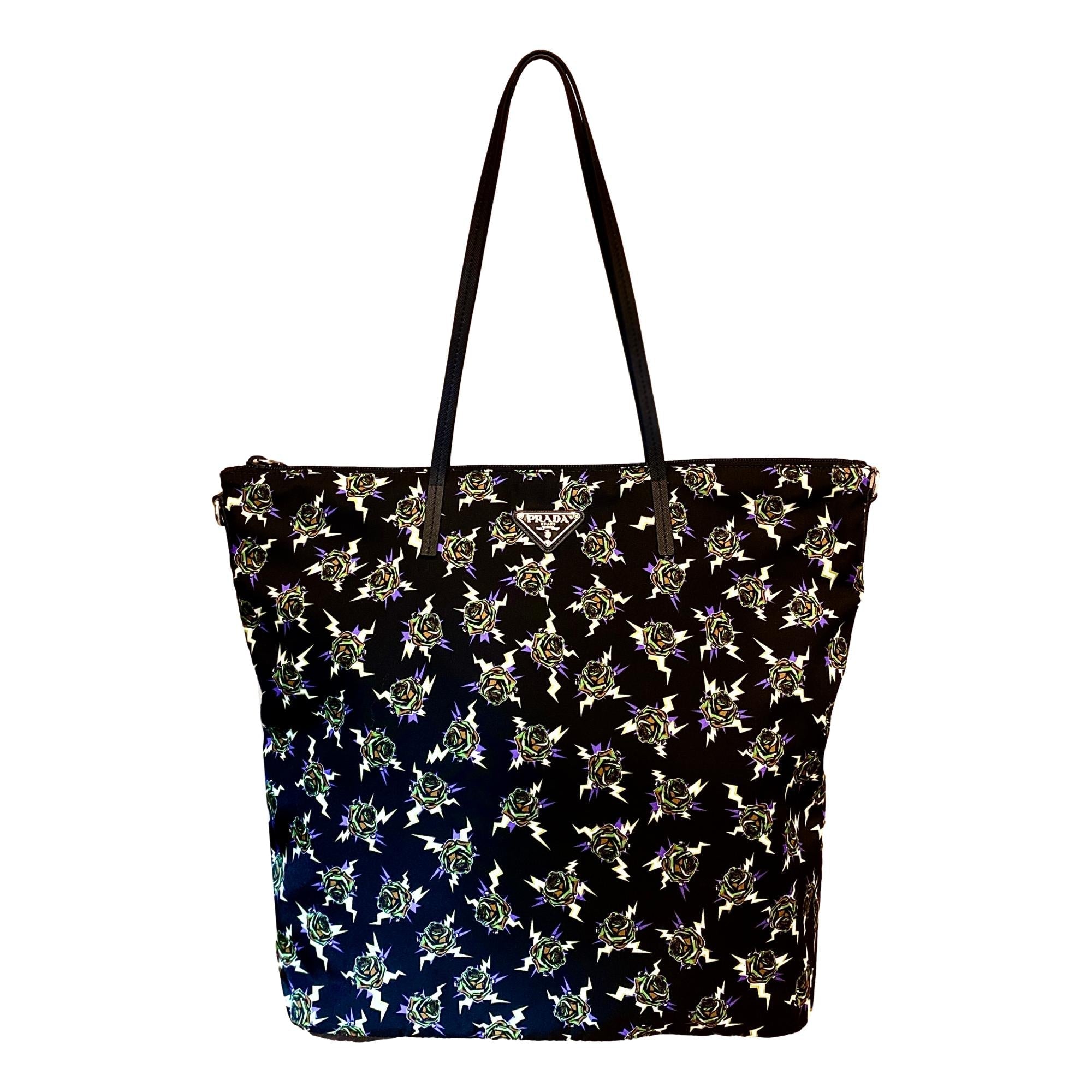 Prada Frankenstein Black Nylon Convertible Shopping Tote 1BG189 at_Queen_Bee_of_Beverly_Hills