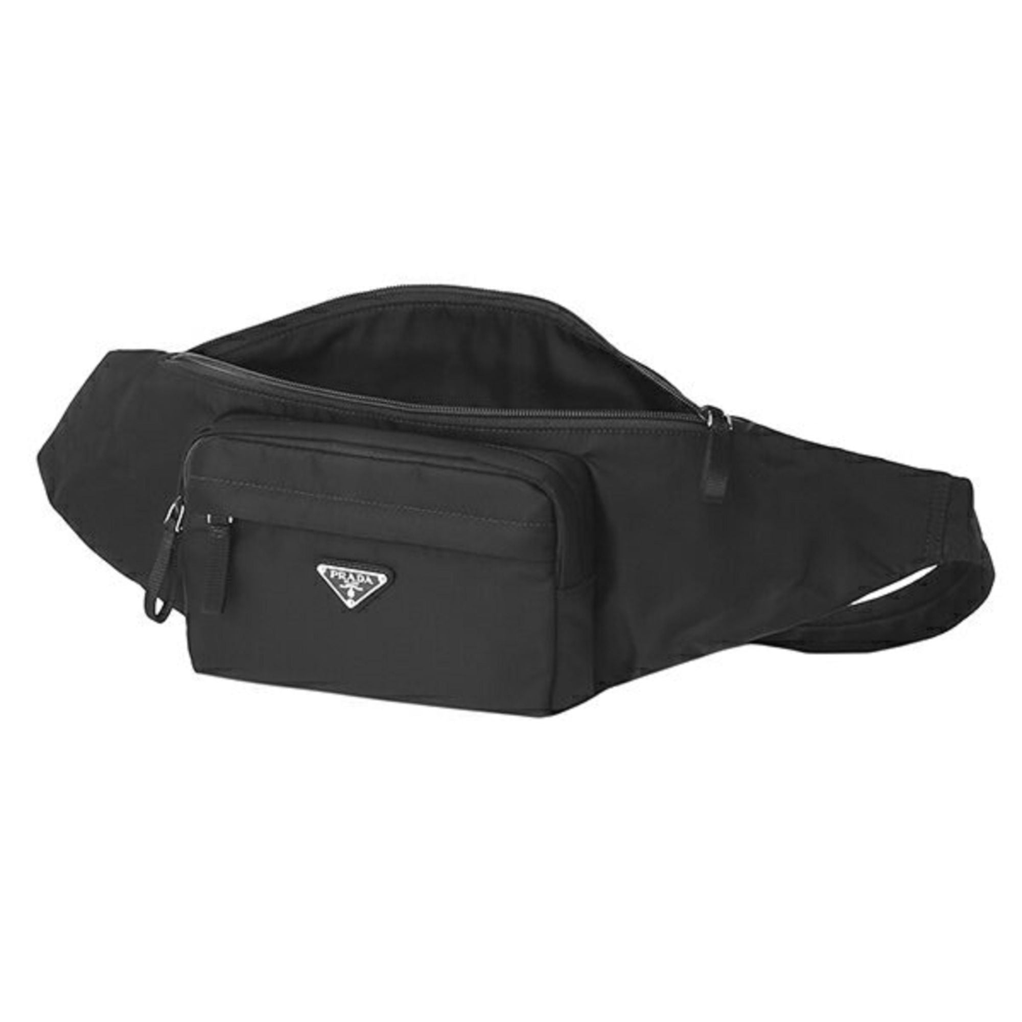 Prada Marsupio Tessuto Nylon Triangle Logo Black Belt Bag 2VL005 at_Queen_Bee_of_Beverly_Hills