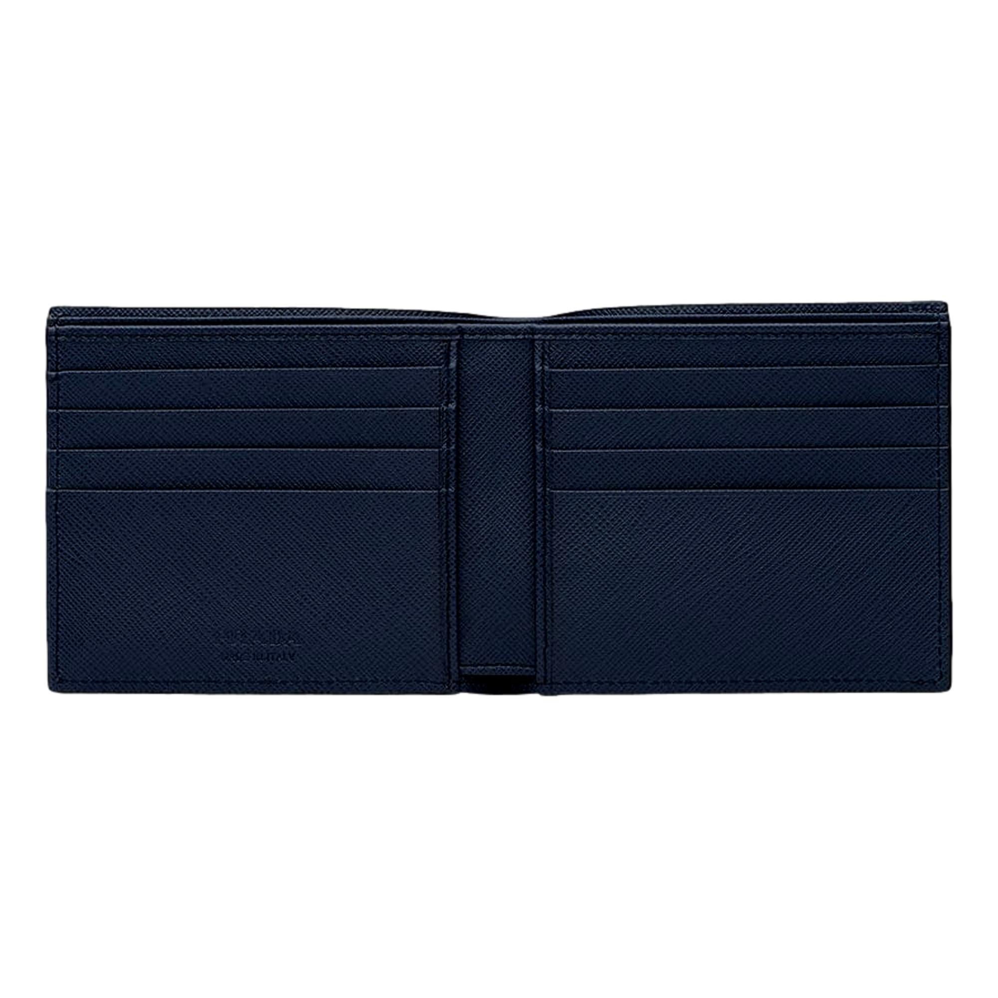 Prada Men's Black Saffiano Leather Logo Billfold Bifold Wallet 2MO513 at_Queen_Bee_of_Beverly_Hills