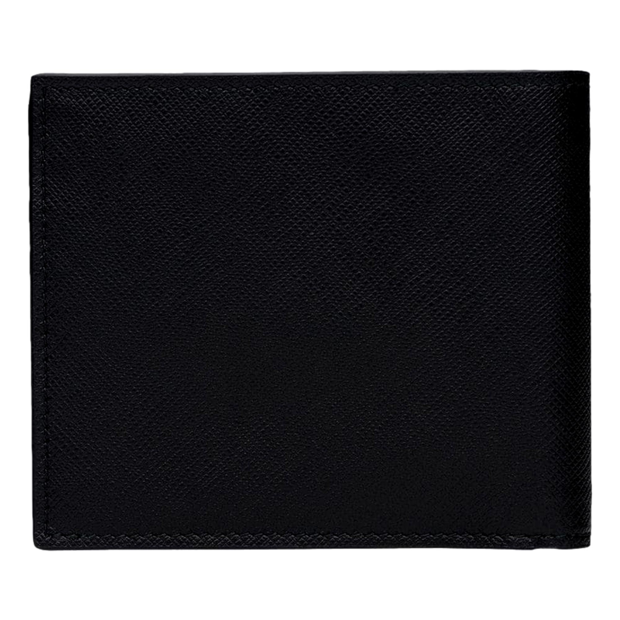 Prada Men's Black Saffiano Leather Logo Billfold Bifold Wallet 2MO513 at_Queen_Bee_of_Beverly_Hills