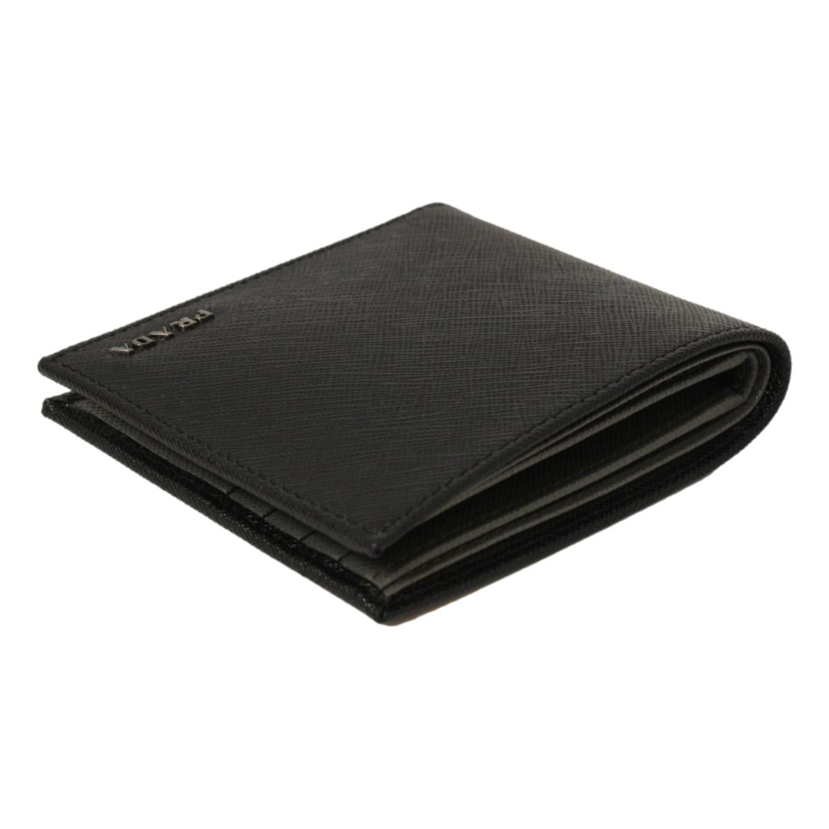 Prada Men's Nero Black Grey Saffiano Cuir Leather Billfold Wallet 2M0513 at_Queen_Bee_of_Beverly_Hills