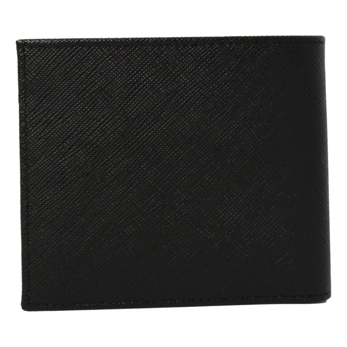 Prada Men's Nero Black Grey Saffiano Cuir Leather Billfold Wallet 2M0513 at_Queen_Bee_of_Beverly_Hills