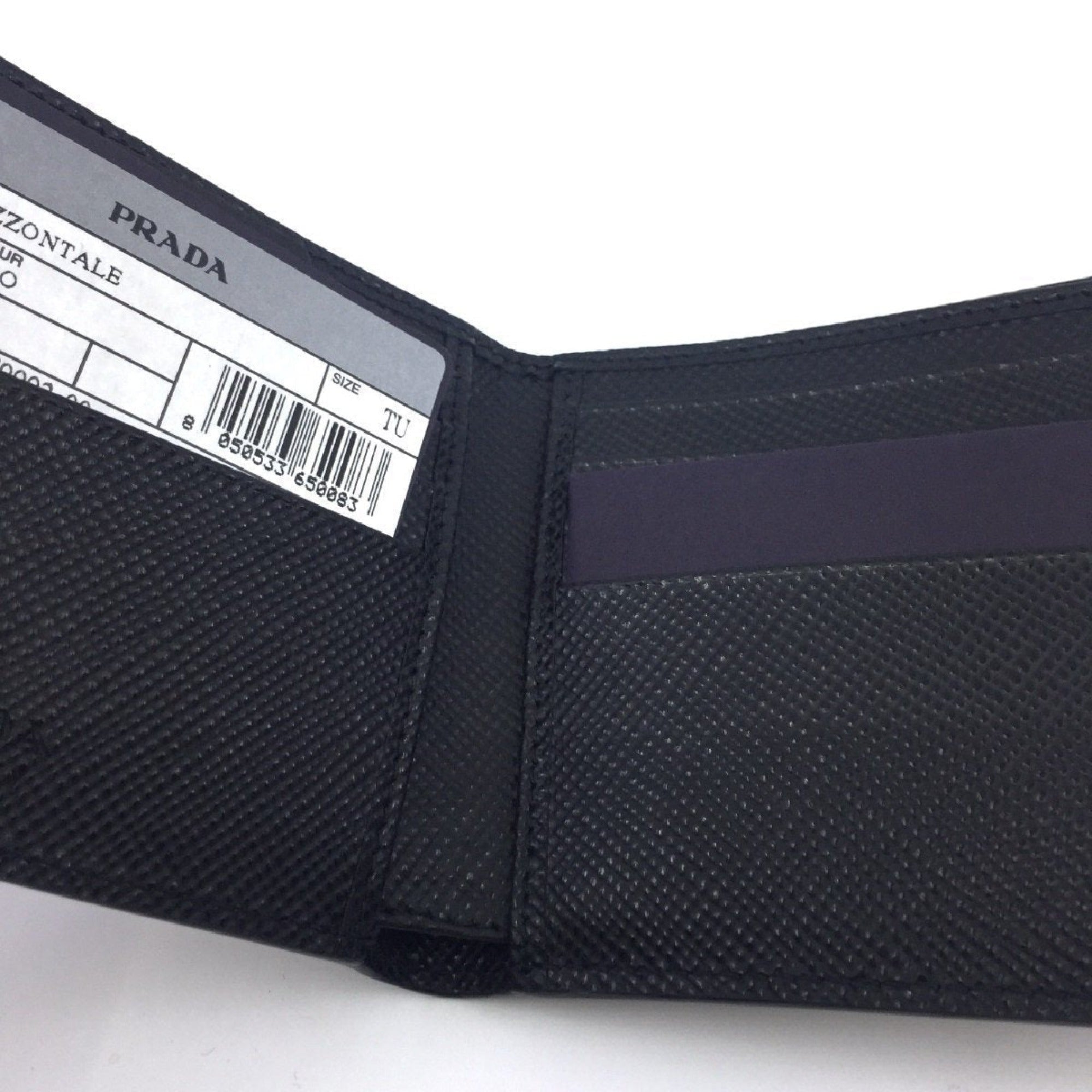 Prada Mens Nero Black Saffiano Leather Billfold Bifold Wallet 2MO513 at_Queen_Bee_of_Beverly_Hills