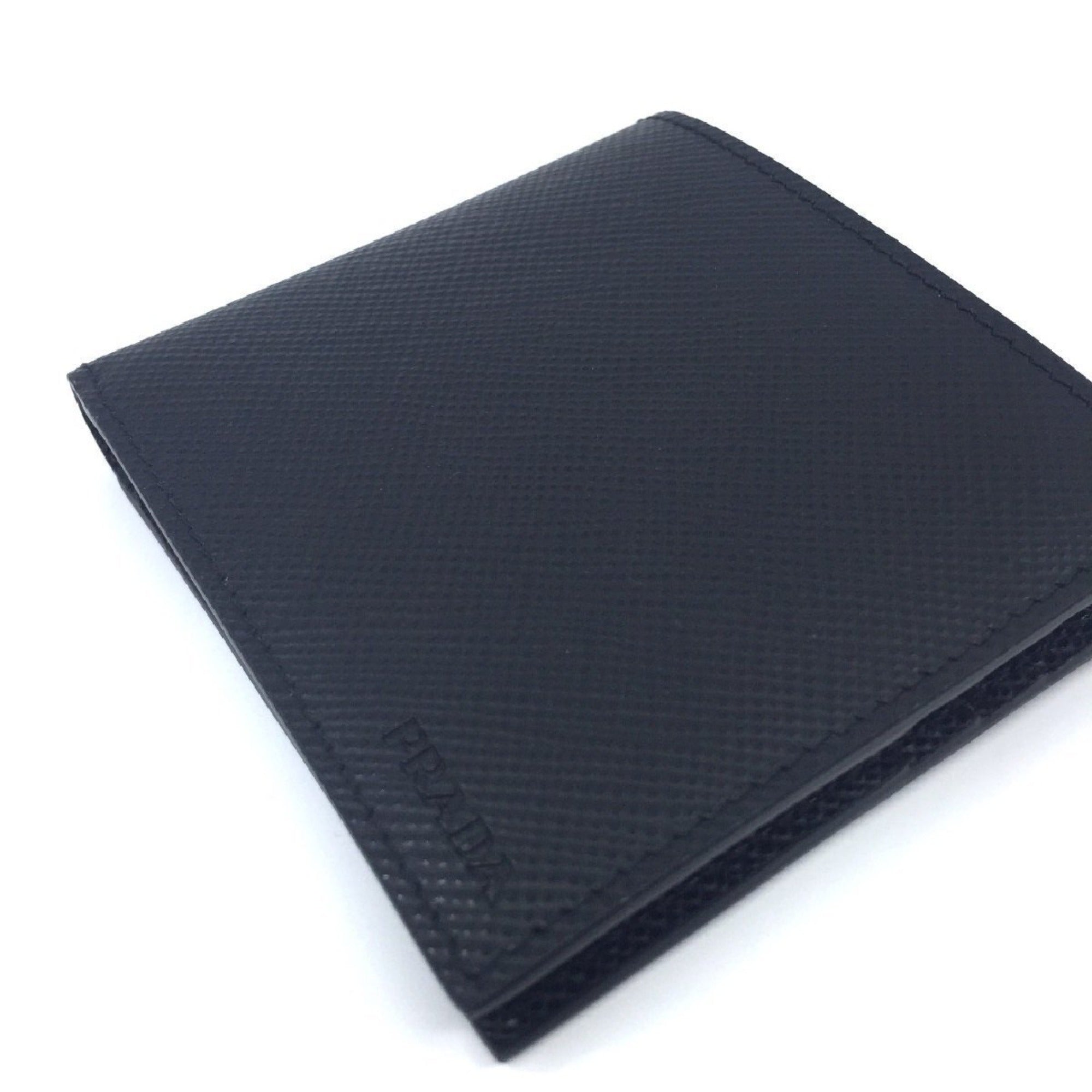 Prada Mens Nero Black Saffiano Leather Billfold Bifold Wallet 2MO513 at_Queen_Bee_of_Beverly_Hills