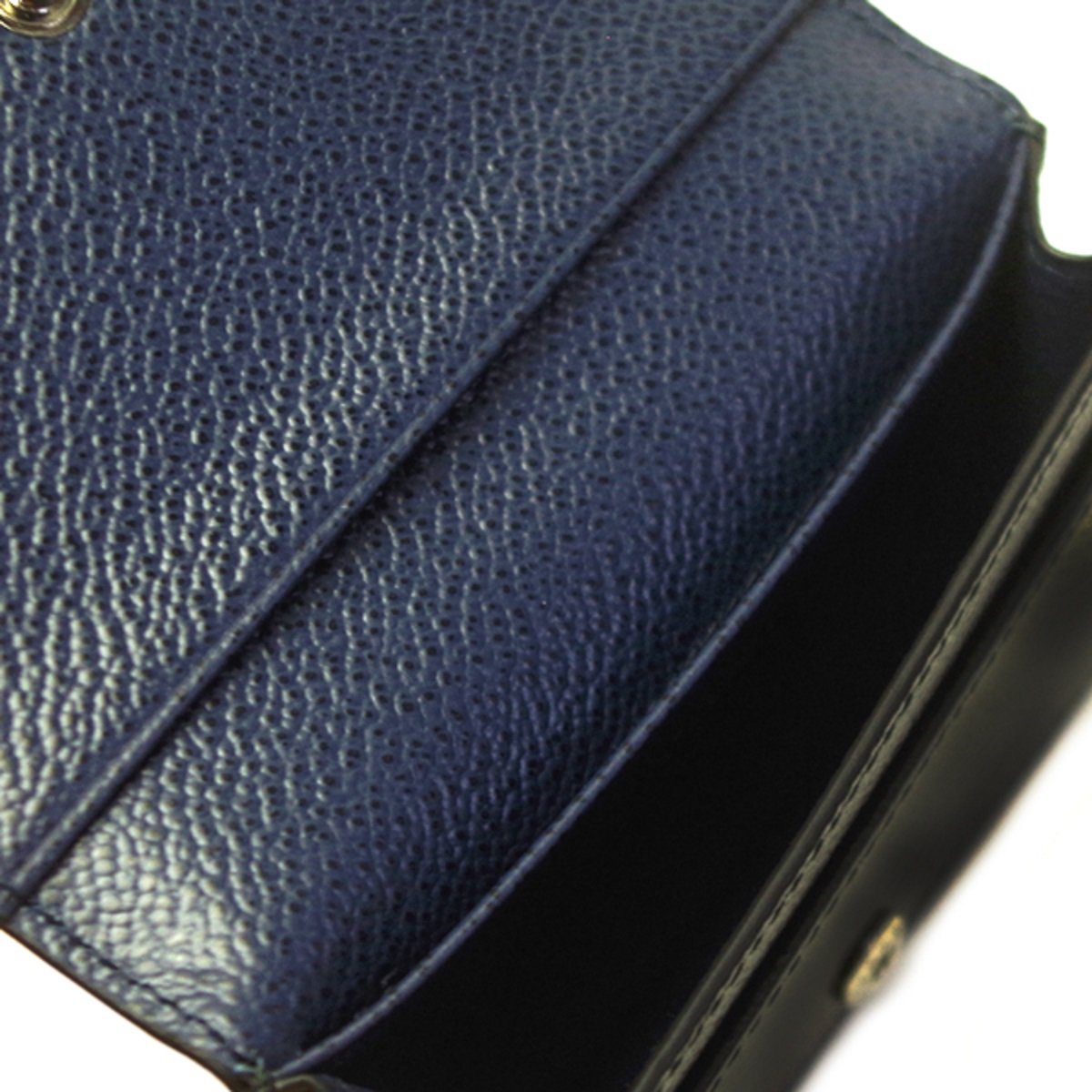 Prada Mens Vitello Micro Grain Flap Card Holder Wallet Black and Navy 2MC122 at_Queen_Bee_of_Beverly_Hills