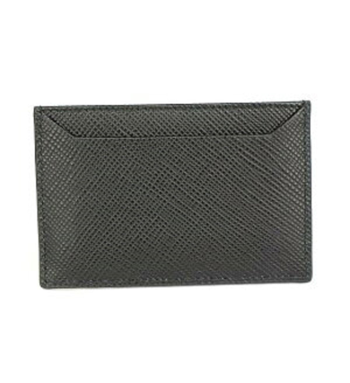 Prada Nero Black Saffiano Men's Leather Wallet Credit Card Holder Case Bill 2MC208 at_Queen_Bee_of_Beverly_Hills