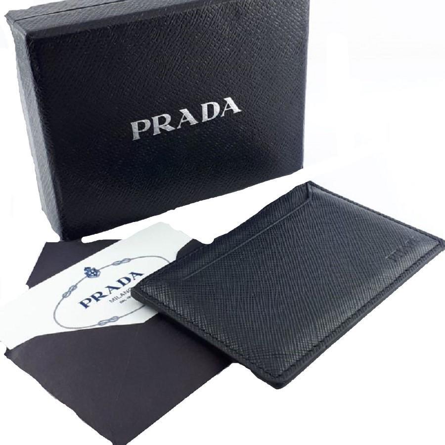 Prada Nero Black Saffiano Men's Leather Wallet Credit Card Holder Case Bill 2MC208 at_Queen_Bee_of_Beverly_Hills