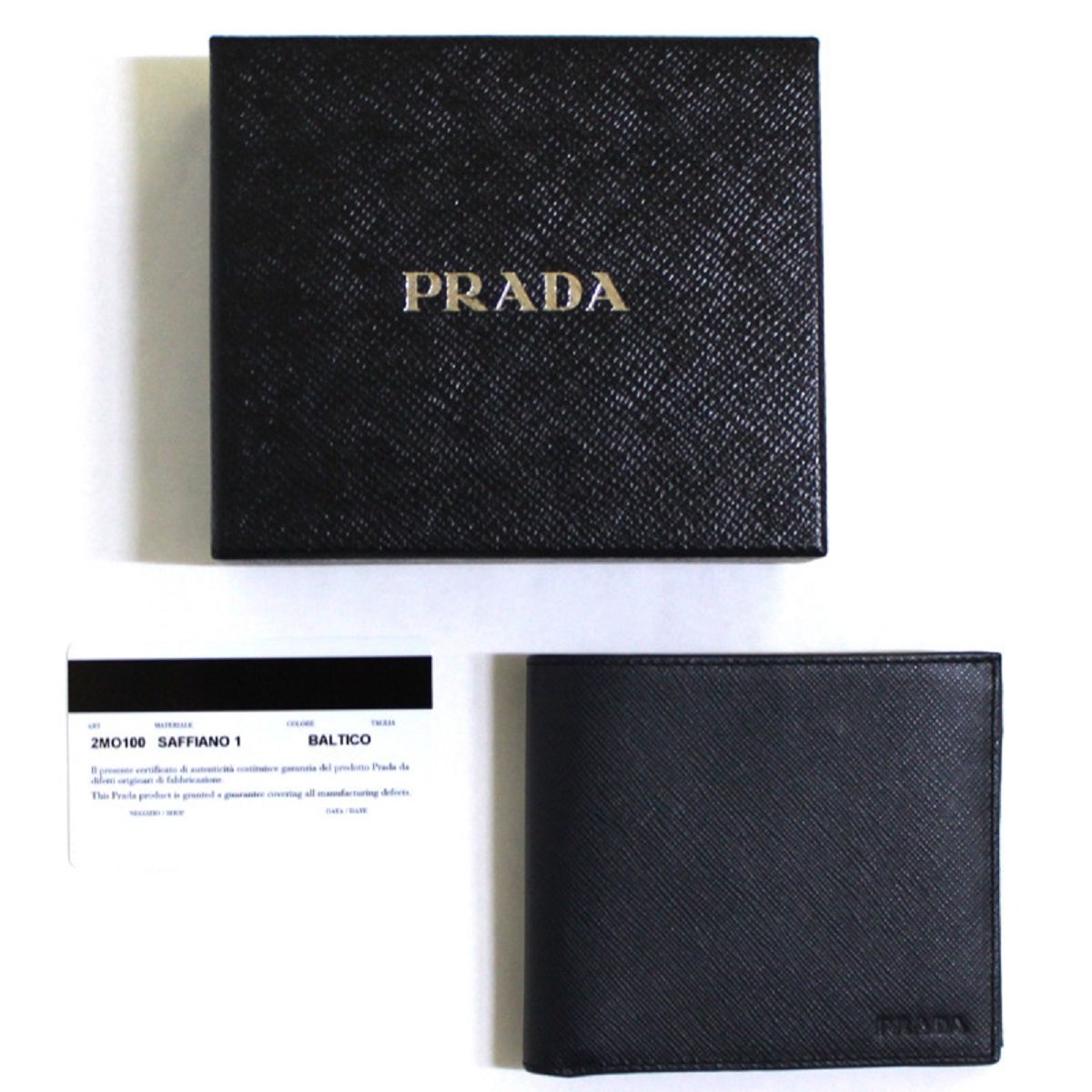 Prada Portaf Orizzontale Vitello Micro Grain Nero Black Mens Wallet at_Queen_Bee_of_Beverly_Hills