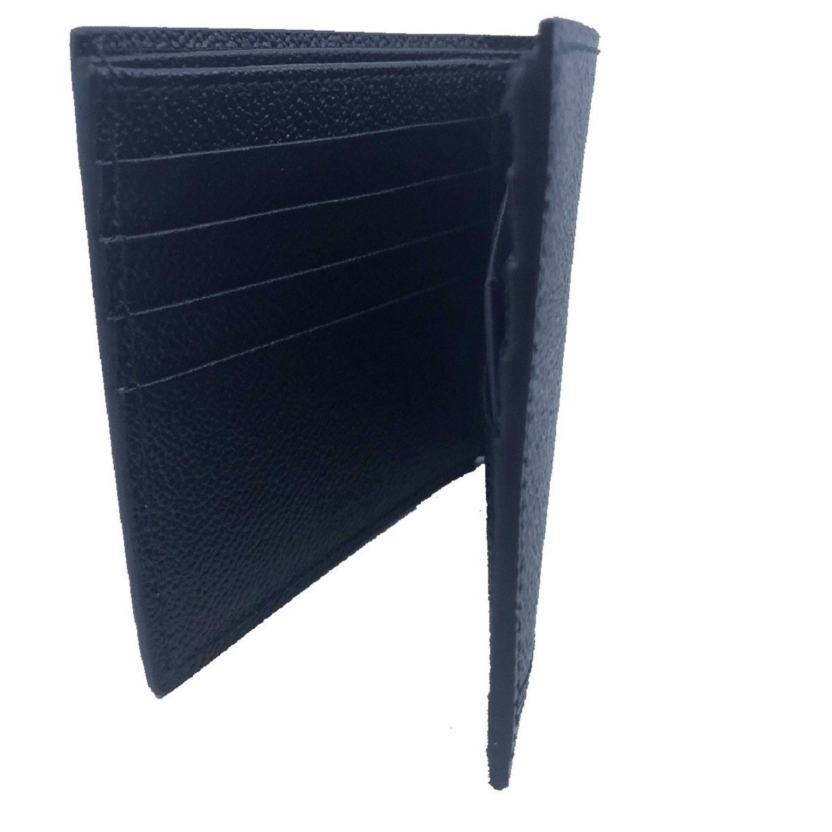 Prada Portafoglio Black Nero Baltico Grey Vitello Micro Grain Leather Wallet 2MO513 at_Queen_Bee_of_Beverly_Hills