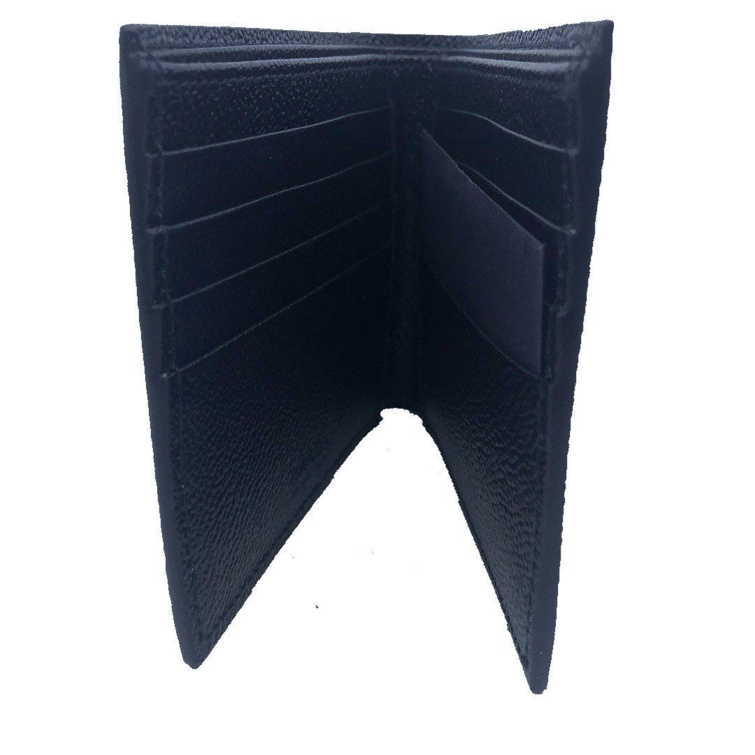 Prada Portafoglio Black Nero Baltico Grey Vitello Micro Grain Leather Wallet 2MO513 at_Queen_Bee_of_Beverly_Hills